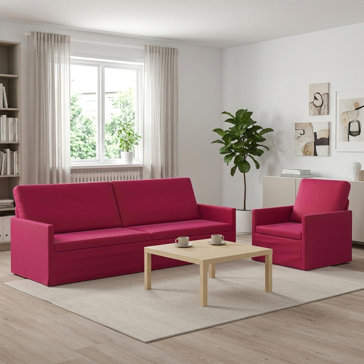 vidaXL Σετ Καναπέ 2 pcs Κόκκινο Βελούδο