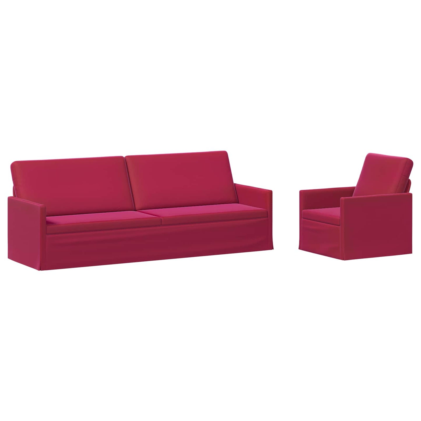 vidaXL Σετ Καναπέ 2 pcs Κόκκινο Βελούδο