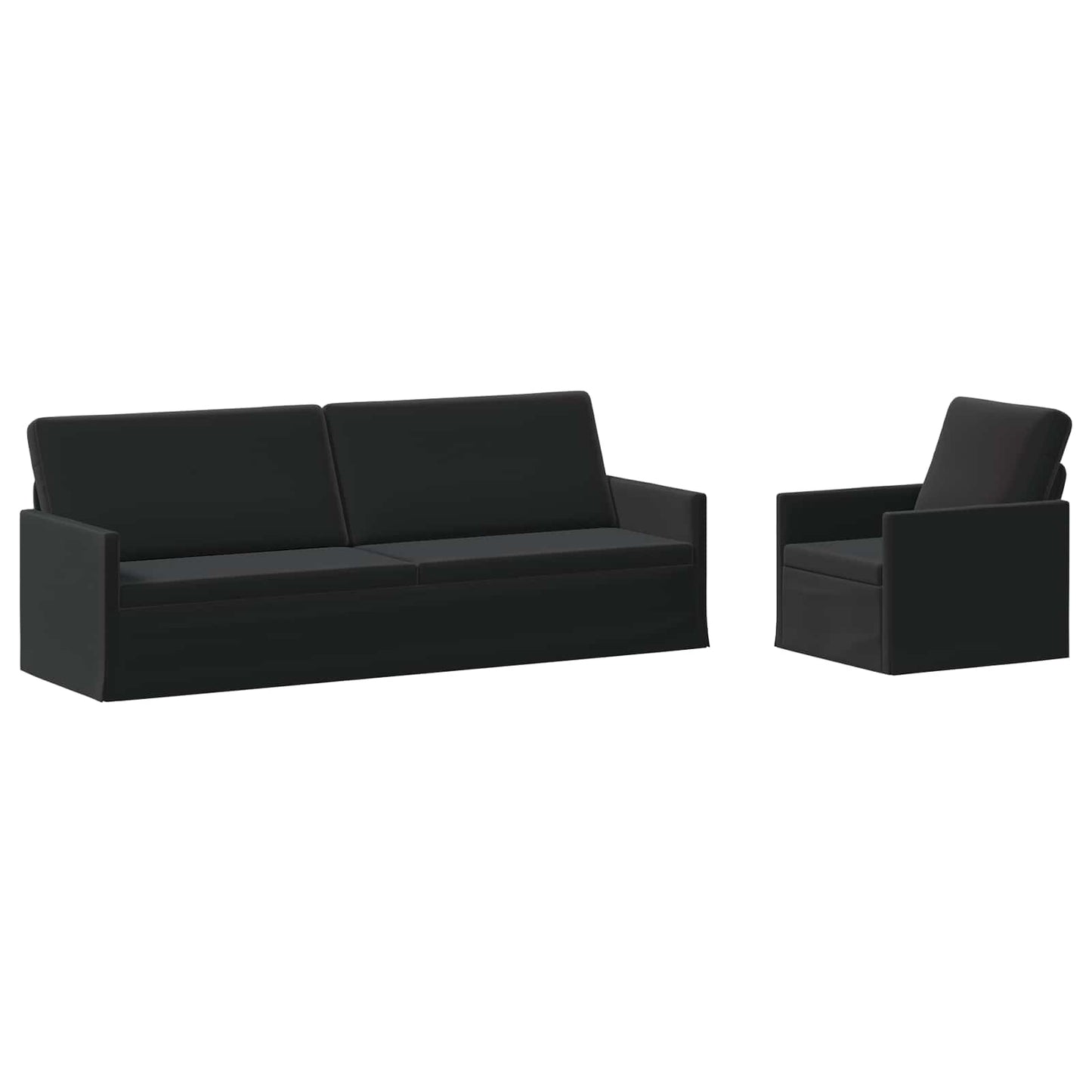 vidaXL Σετ Καναπέ 2 pcs Μαύρο Βελούδο