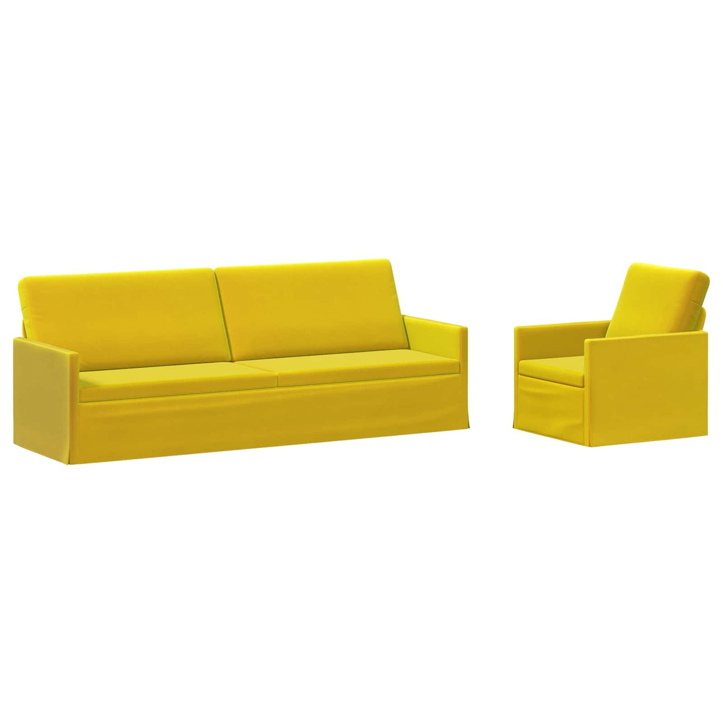 vidaXL Σετ Καναπέ 2 pcs Κίτρινο Βελούδο