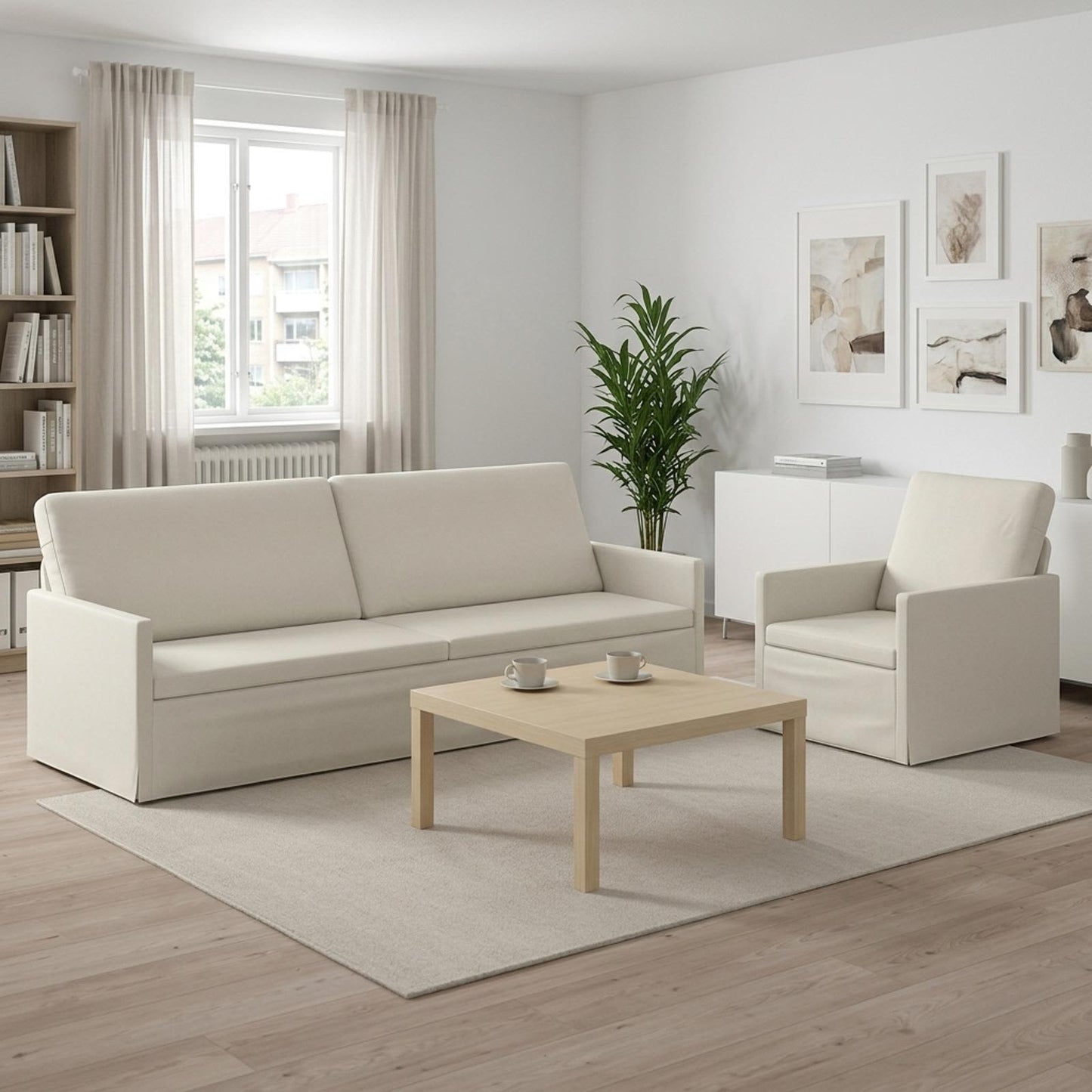 vidaXL Σετ Καναπέ 2 pcs Κρεμ Βελούδο