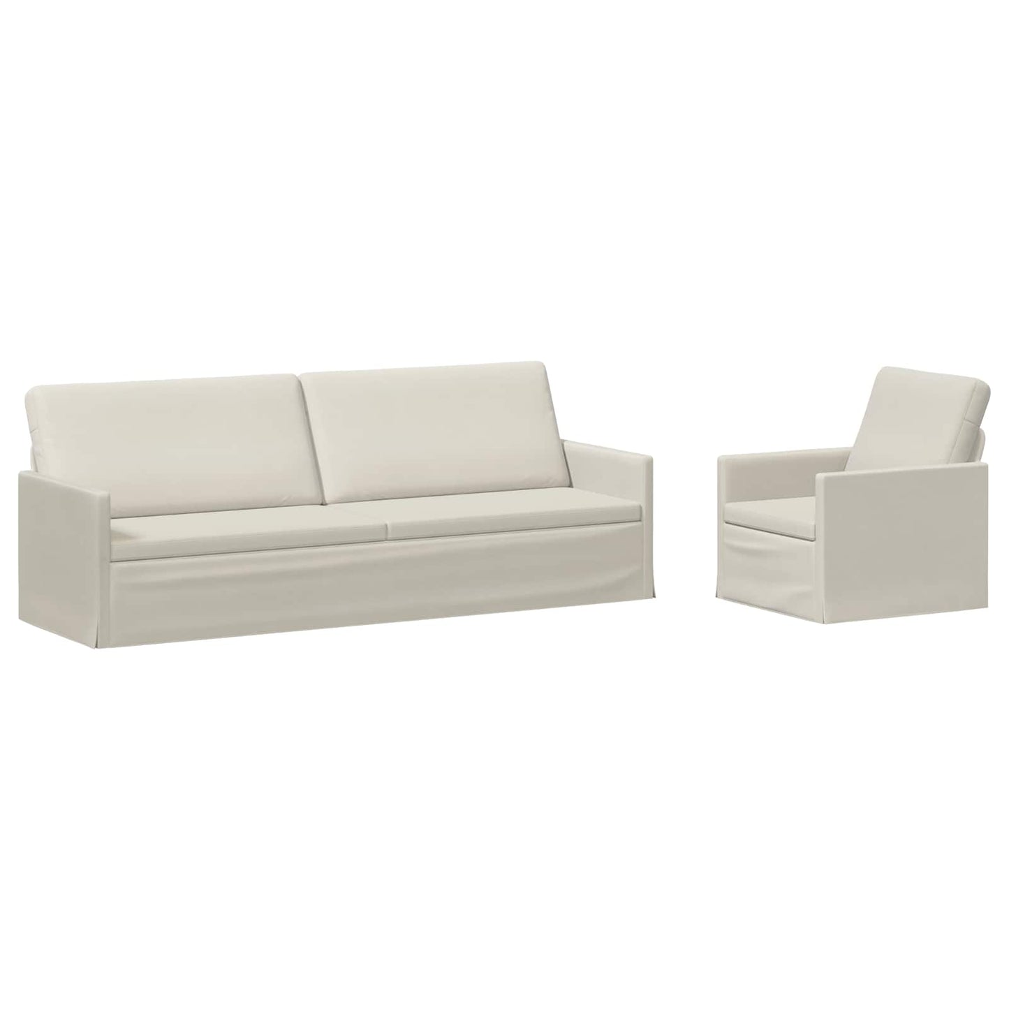 vidaXL Σετ Καναπέ 2 pcs Κρεμ Βελούδο