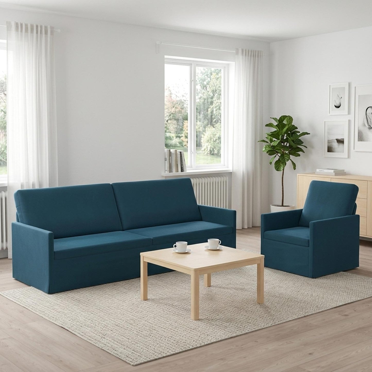 vidaXL Σετ Καναπέ 2 pcs Μπλε Βελούδο