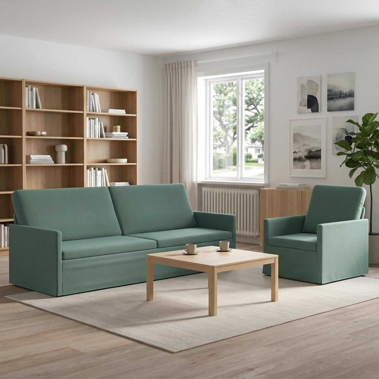 vidaXL Σετ Καναπέ 2 pcs Θαλασσί Βελούδο