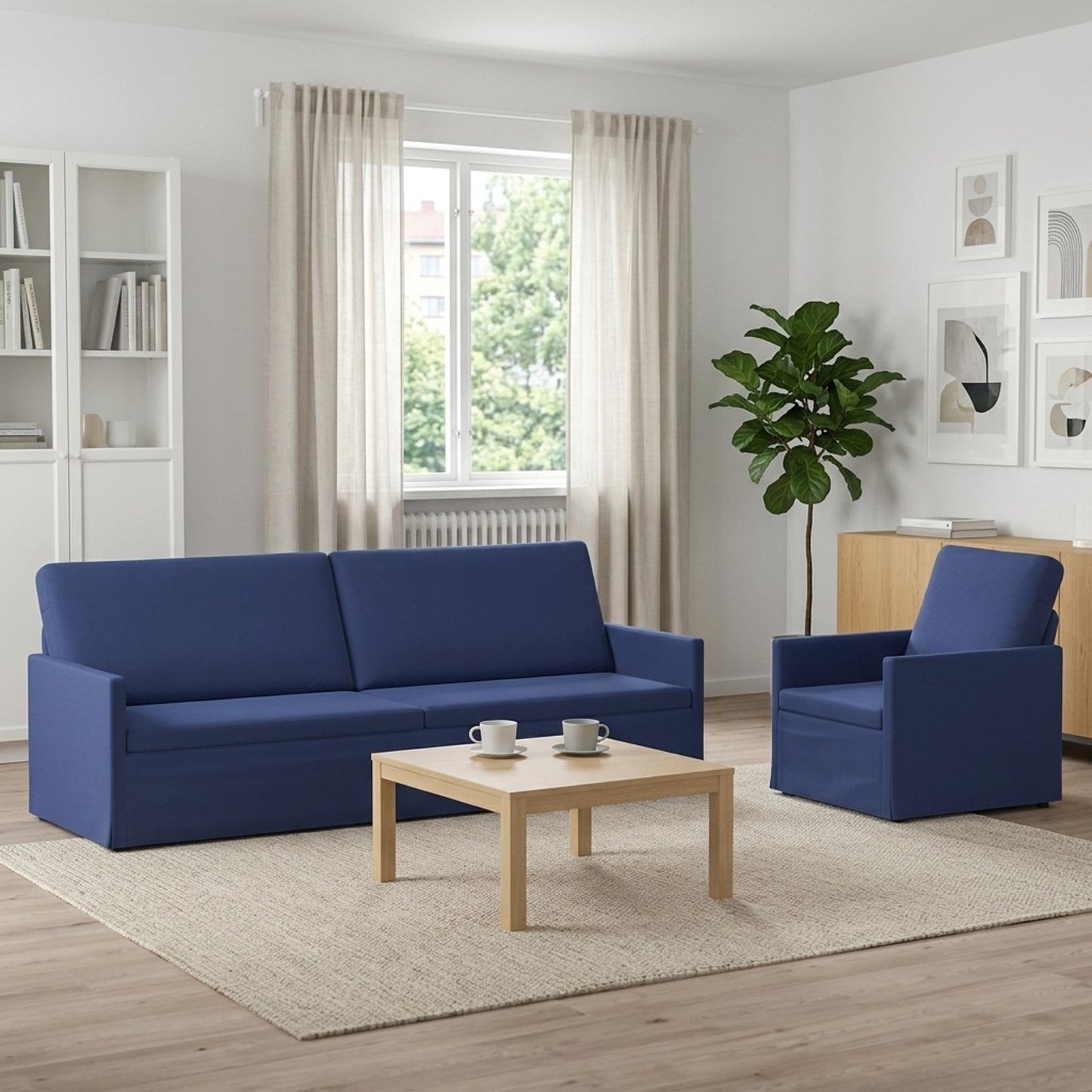 vidaXL Σετ Καναπέ 2 pcs Μπλε Αστυνομίας Βελούδο