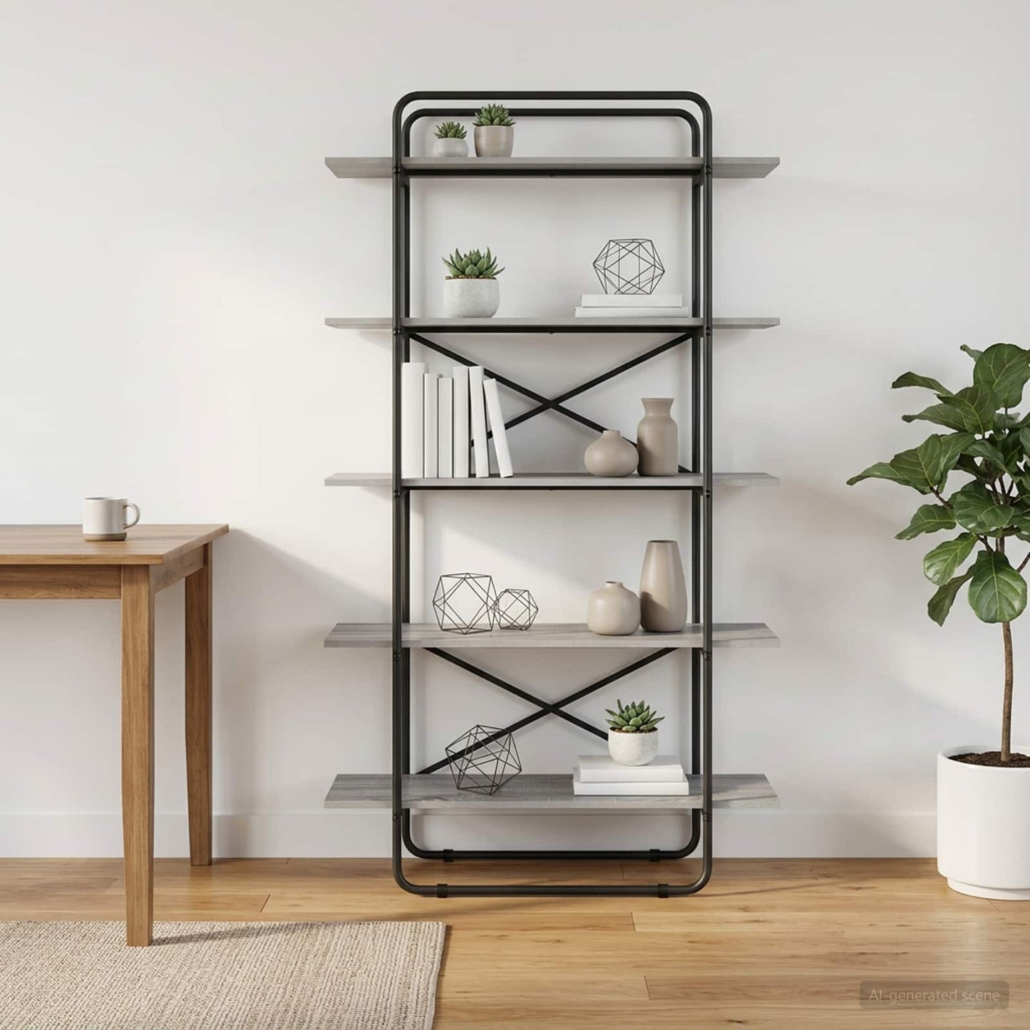 vidaXL Ράφι Βιβλίων 5 επίπεδα 100 x 35 x 175,5 εκ. PB Γκρι Sonoma