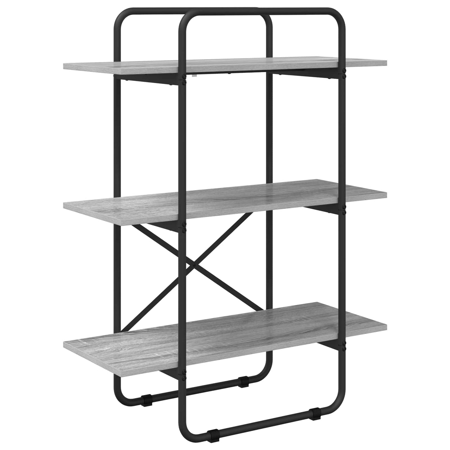 vidaXL Ράφι Βιβλίων 3 επίπεδα 60 x 35 x 105 εκ PB Γκρι Sonoma
