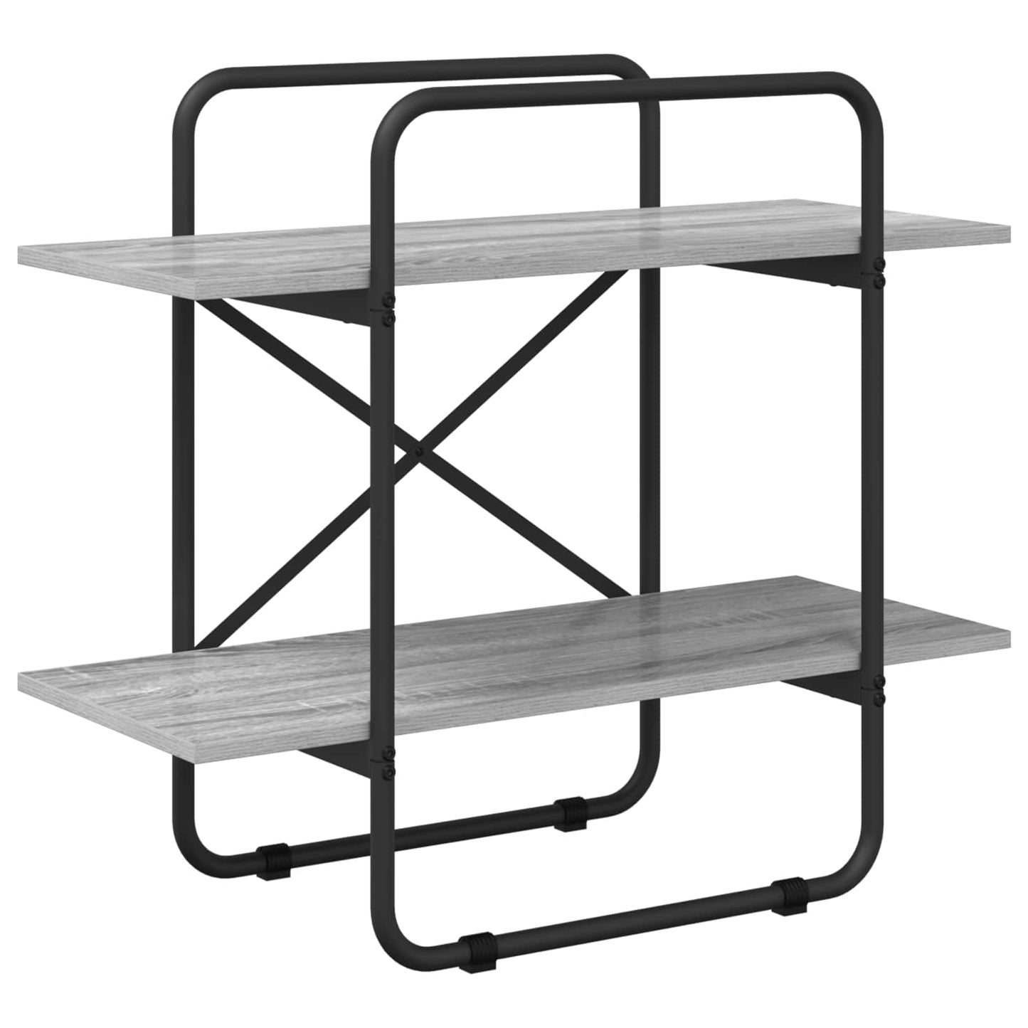vidaXL Ράφι Βιβλίων 2 επίπεδα 60 x 35 x 70 cm PB Γκρι Sonoma