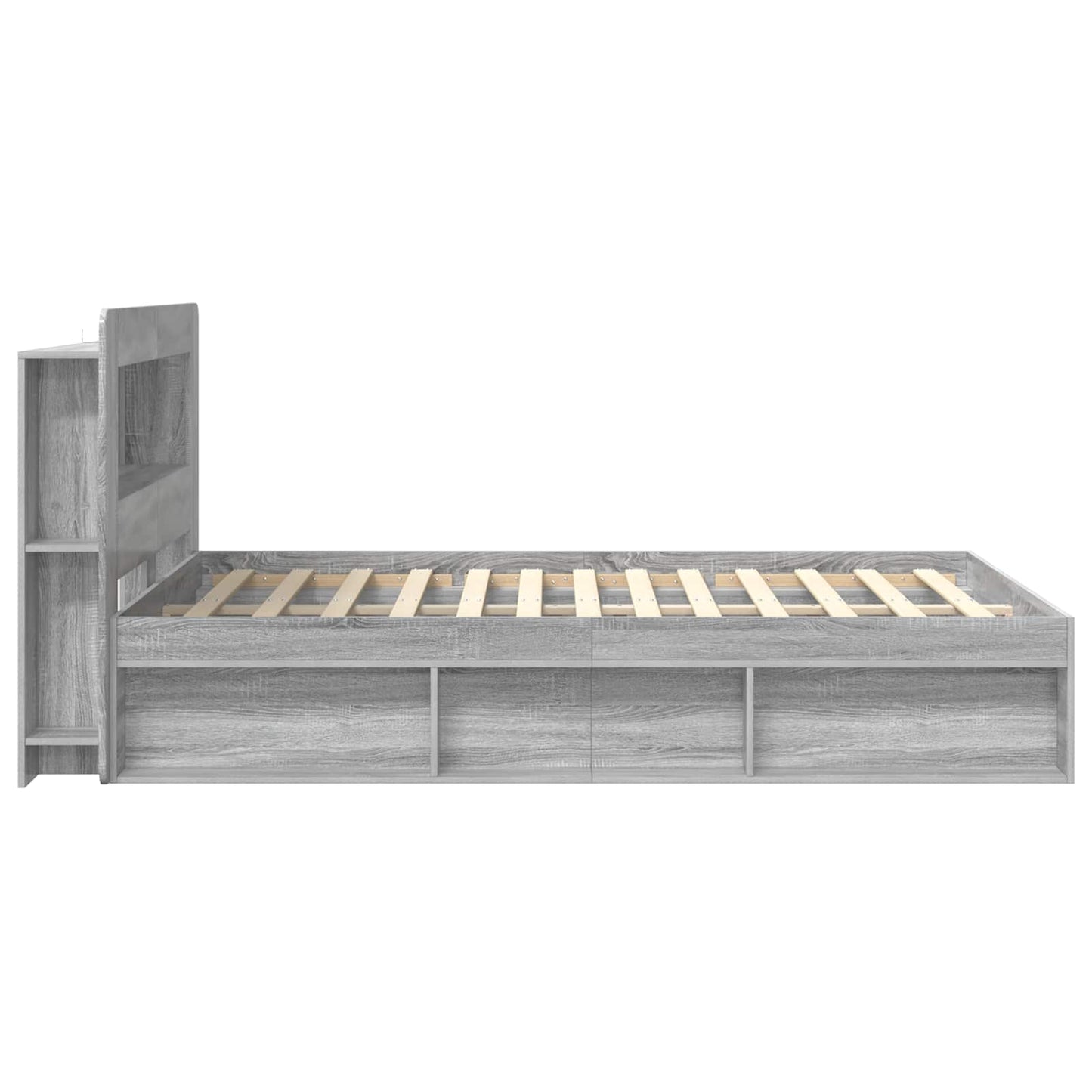 vidaXL Σκελετός κρεβατιού με αποθήκευση Γκρι Sonoma 140 x 190 cm