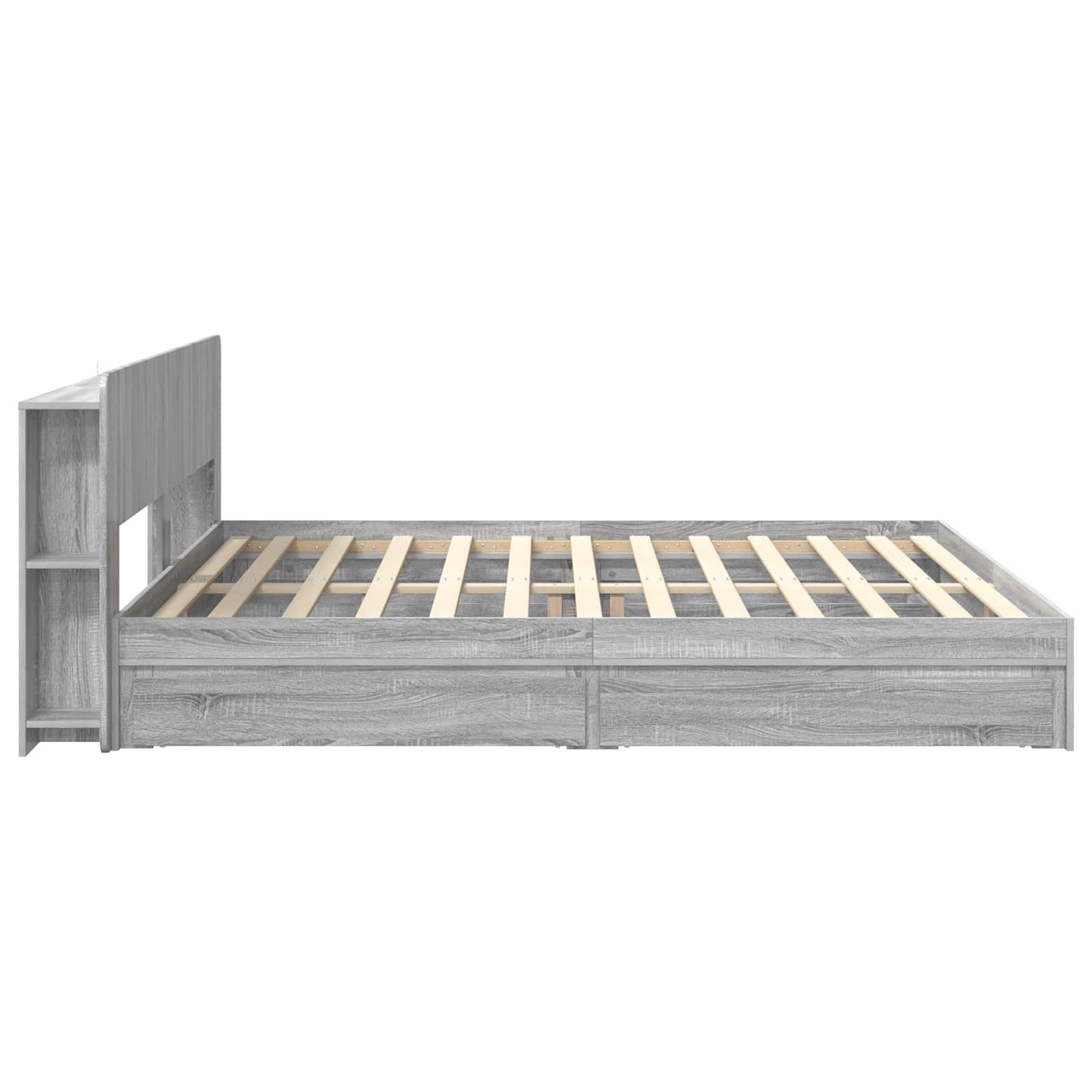 vidaXL Σκελετός κρεβατιού με αποθήκευση Γκρι Sonoma 180 x 200 cm
