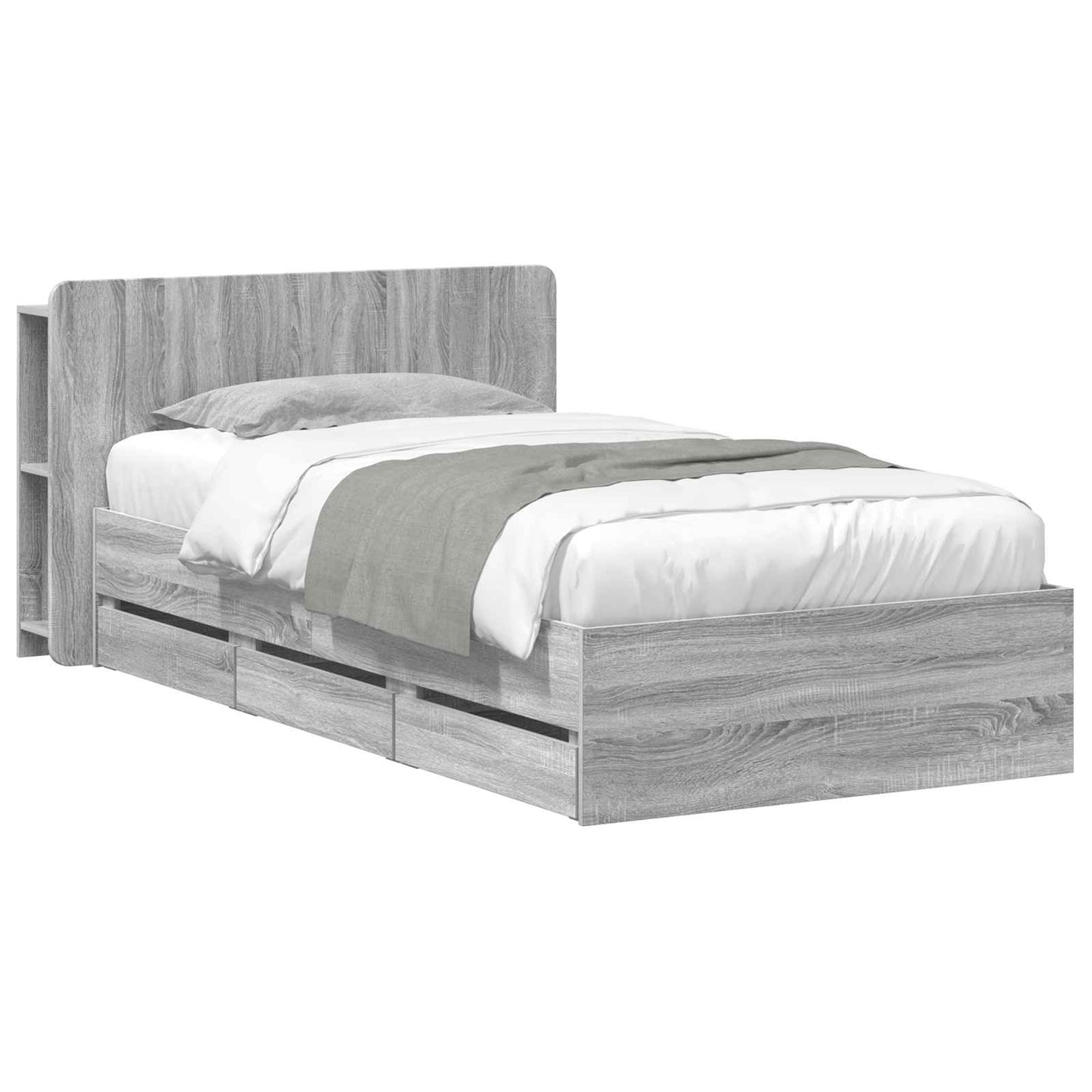 vidaXL Καλάθι με αποθήκη και κεφαλάρι Γκρι Sonoma 75 x 190 cm