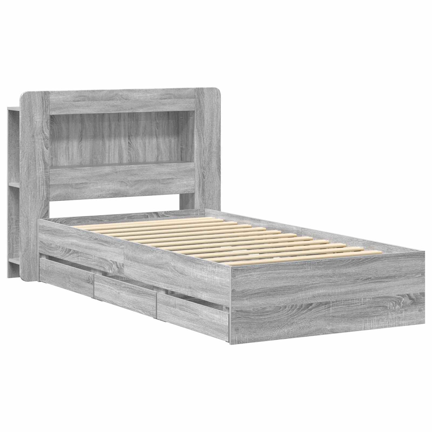 vidaXL Καλάθι με αποθήκη και κεφαλάρι Γκρι Sonoma 90 x 190 cm