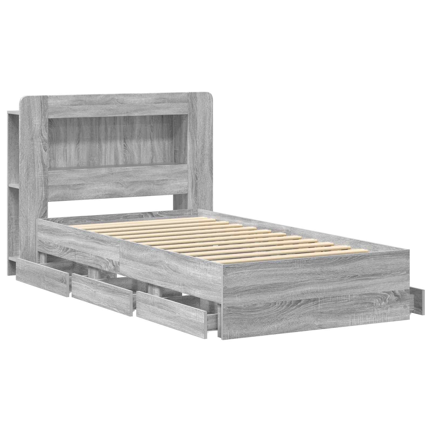 vidaXL Καλάθι με αποθήκη και κεφαλάρι Γκρι Sonoma 90 x 190 cm