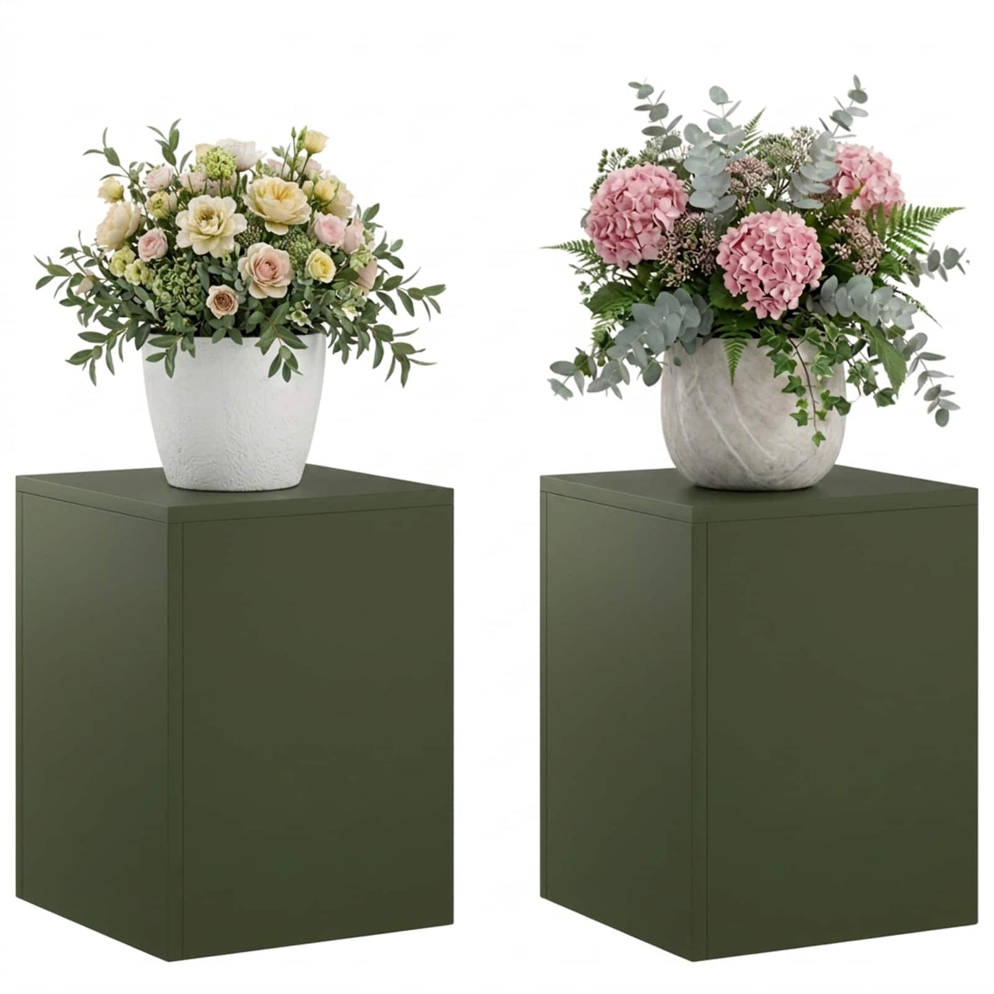 vidaXL Βάση φυτών 2 pcs Λαδί 30 x 30 x 40 cm Ατσάλι