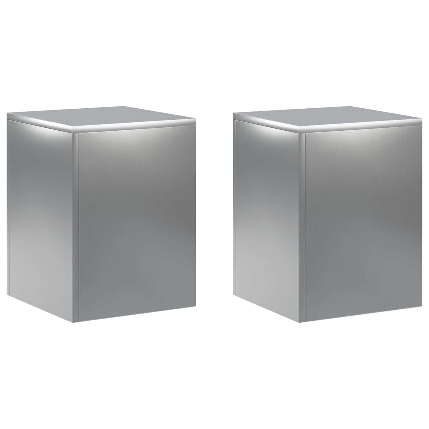 vidaXL Βάση φυτών 2 pcs Ασημί 30 x 30 x 40 cm Ανοξείδωτο Ατσάλι