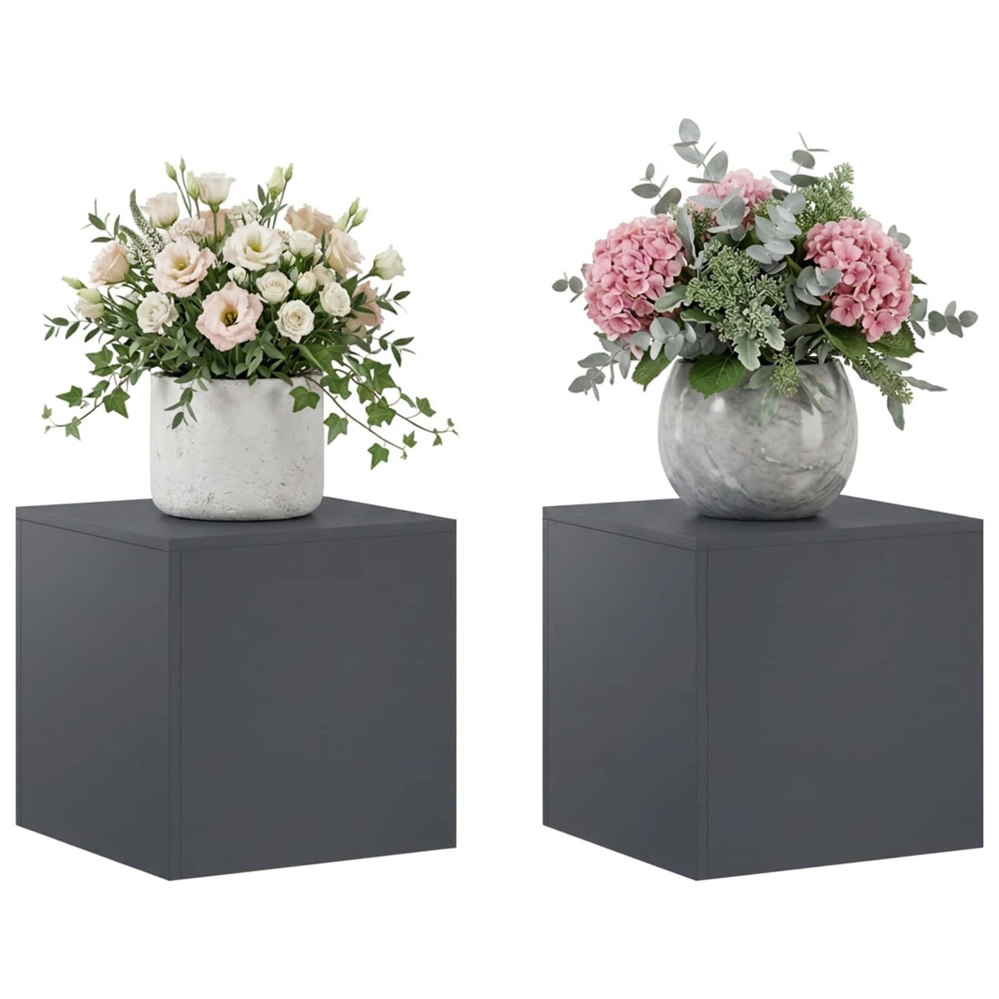 vidaXL Βάση φυτών 2 pcs Ανθρακί 40 x 40 x 40 cm Γαλβανισμένος Χάλυβας