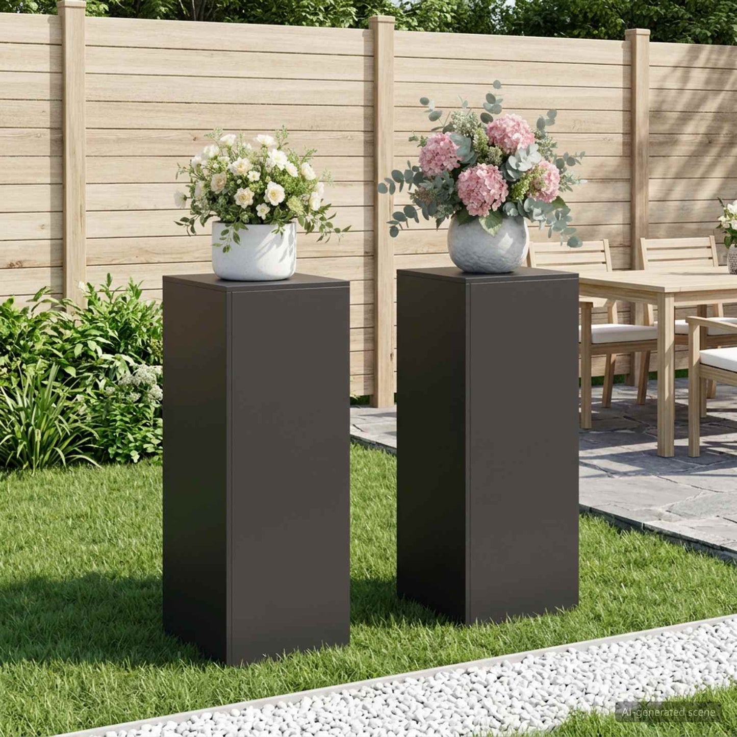 vidaXL Βάση φυτών 2 pcs Μαύρο 40 x 40 x 100 cm Ατσάλι