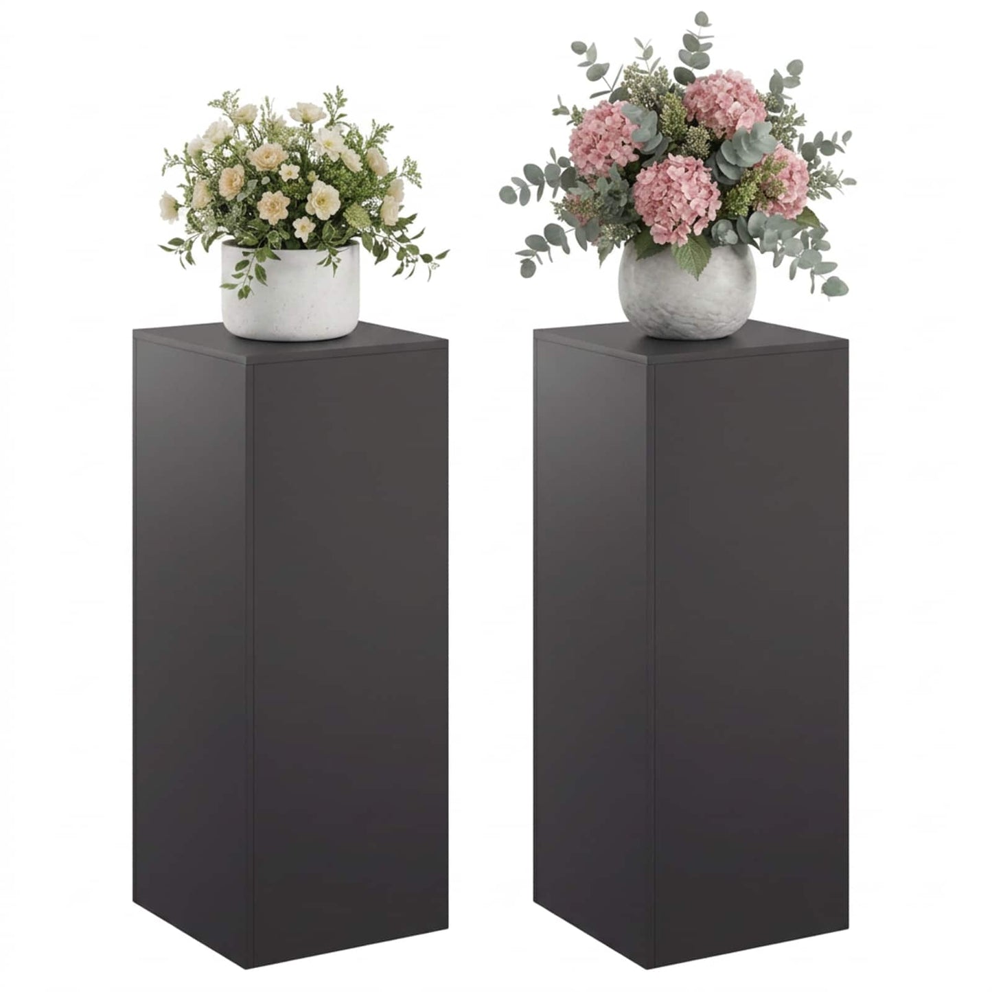 vidaXL Βάση φυτών 2 pcs Μαύρο 40 x 40 x 100 cm Ατσάλι