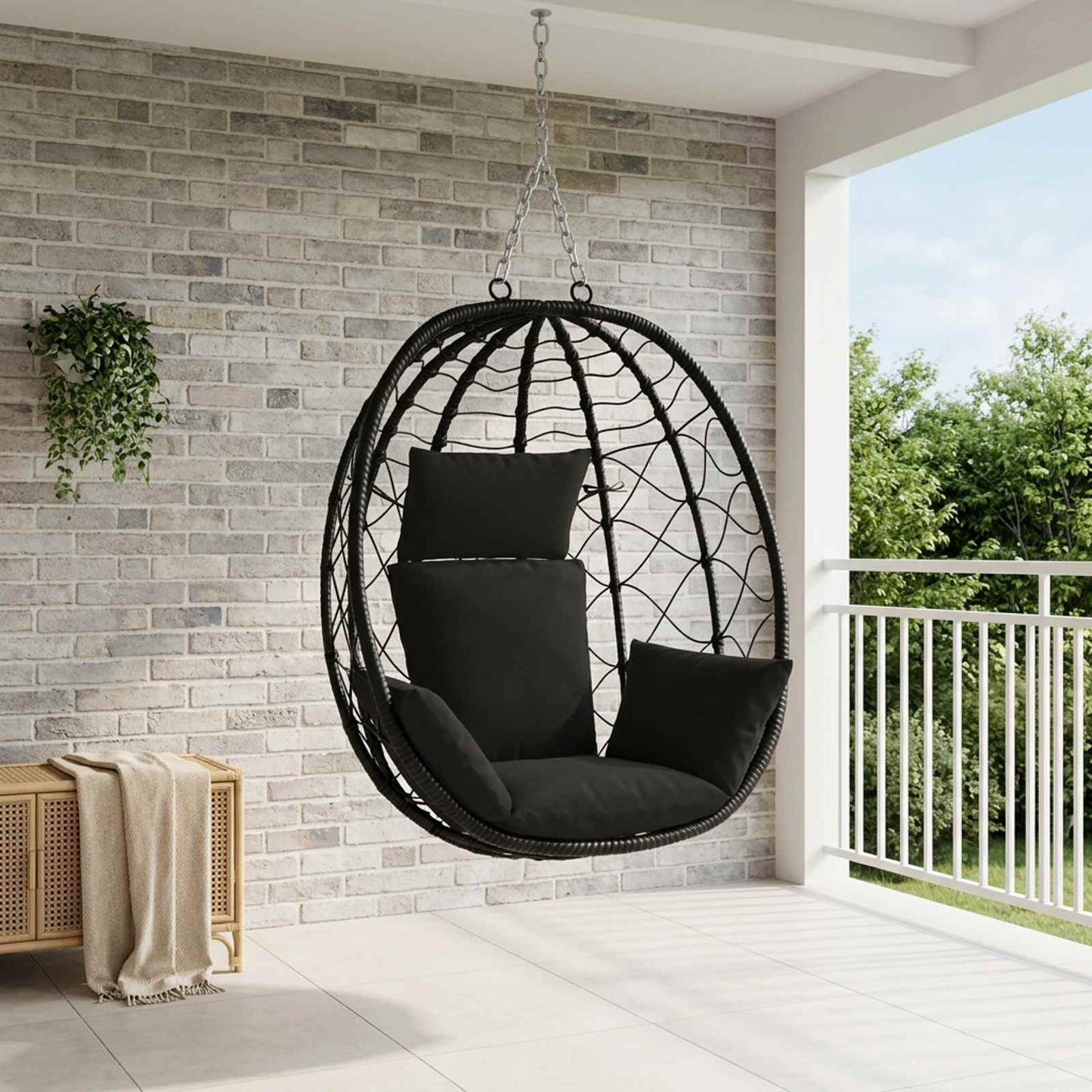 vidaXL Κάθισμα Adirondack PUTTEN 100% Πολυεστέρας Μαύρο