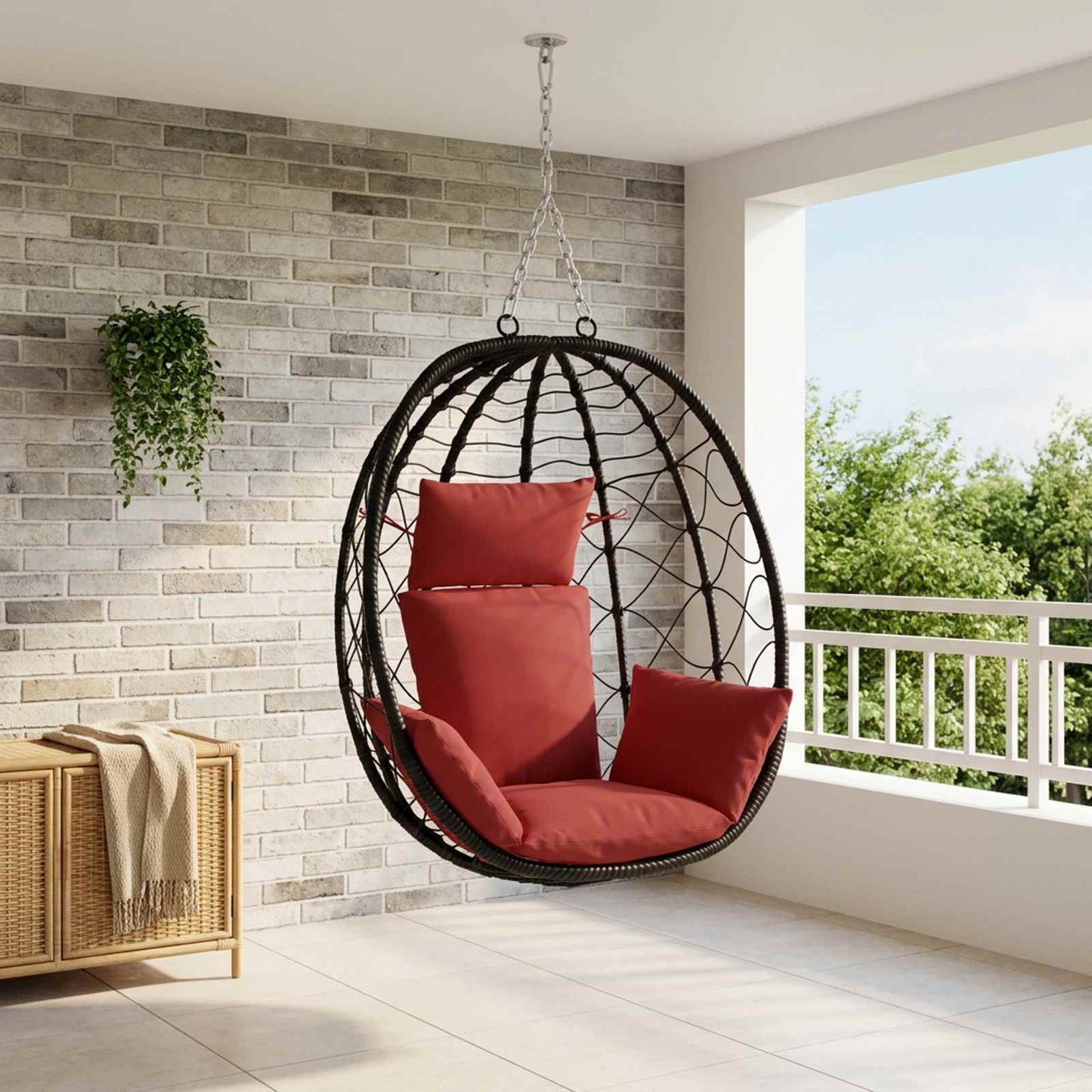 vidaXL Κάθισμα Adirondack PUTTEN 100% Πολυεστέρας Κόκκινο