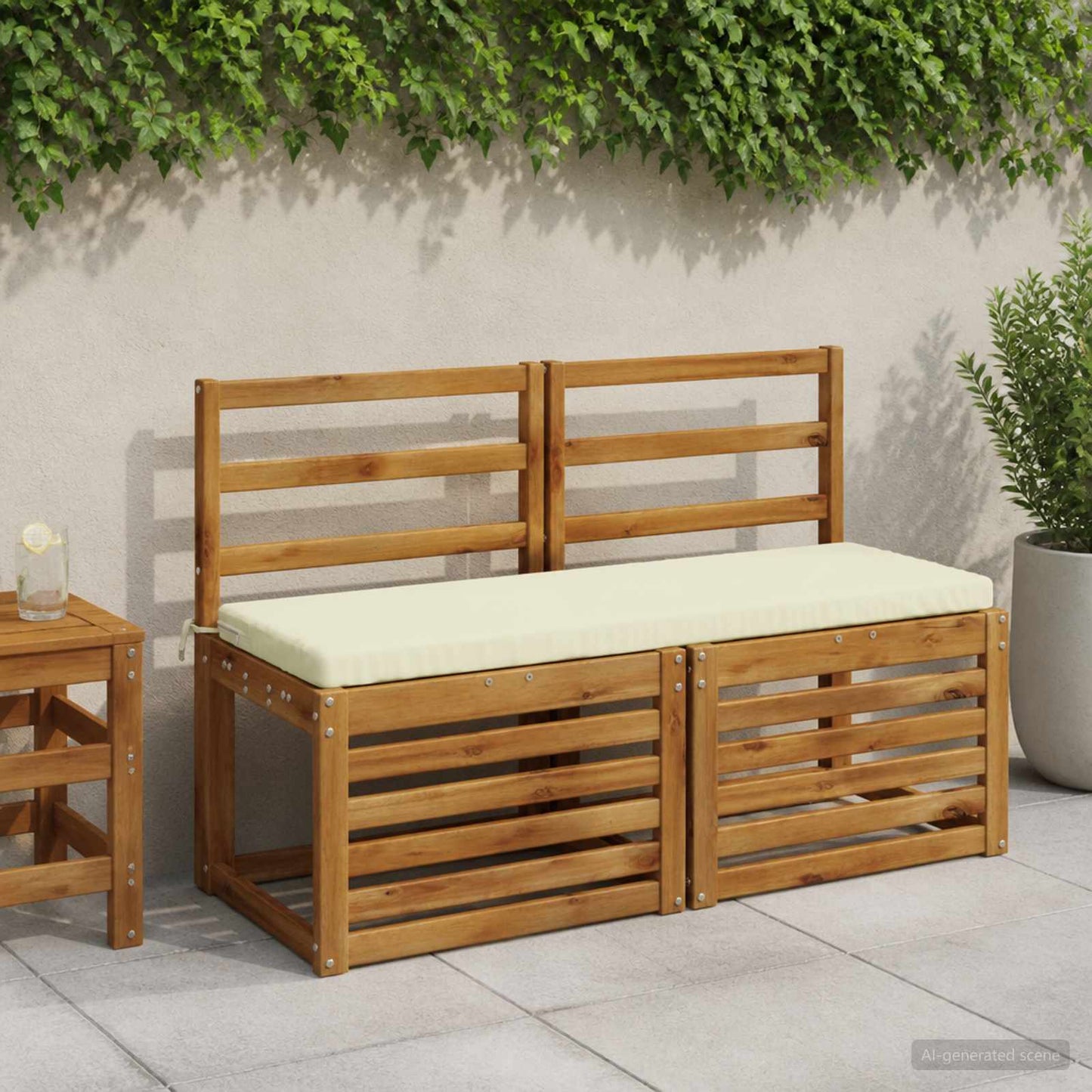 vidaXL Μαξιλάρι πάγκου SOEST 100% Πολυεστέρας Κρεμ 110 x 40 x 5 εκ
