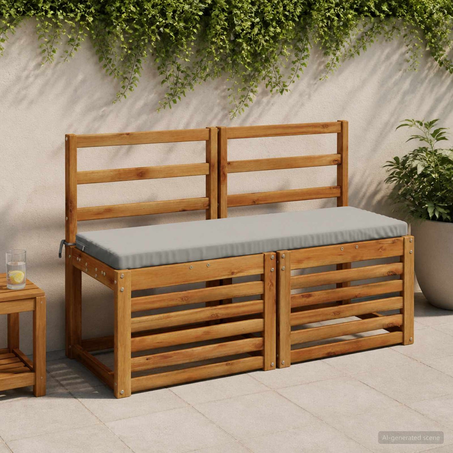 vidaXL Μαξιλάρι πάγκου SOEST 100% Πολυεστέρας Γκρι 120 x 40 x 5 εκ.