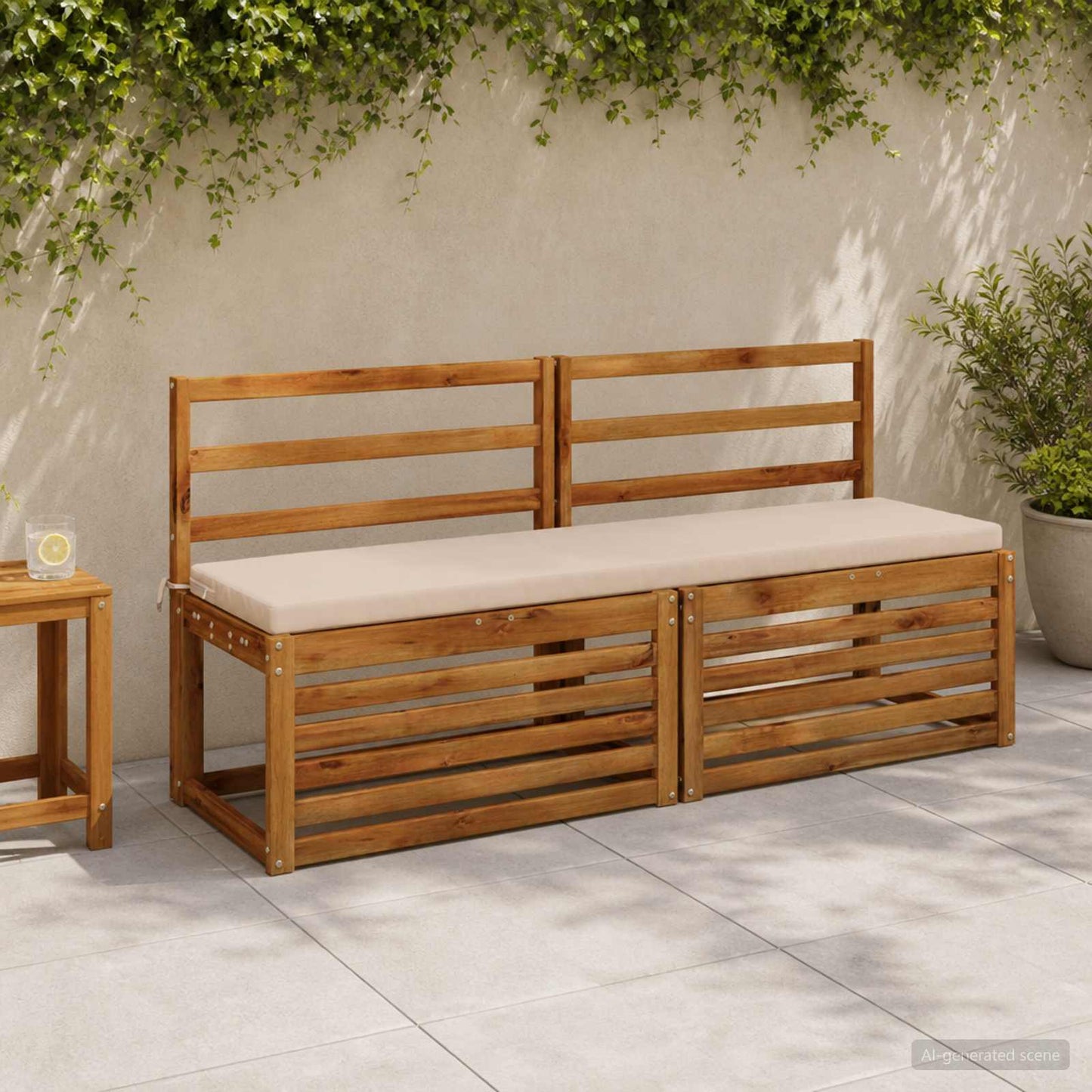 vidaXL Μαξιλάρι πάγκου SOEST 100% Πολυεστέρας Κρεμ 150 x 40 x 5 εκ