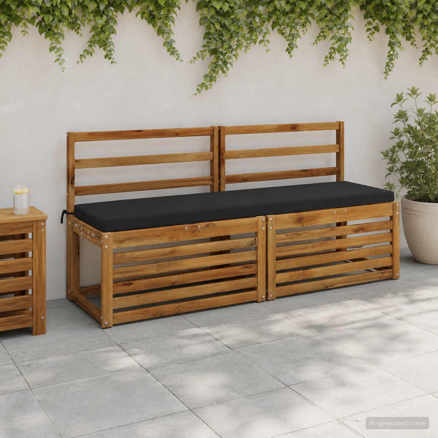 vidaXL Μαξιλάρι πάγκου SOEST 100% Πολυεστέρας Μαύρο 140 x 40 x 5 εκ.