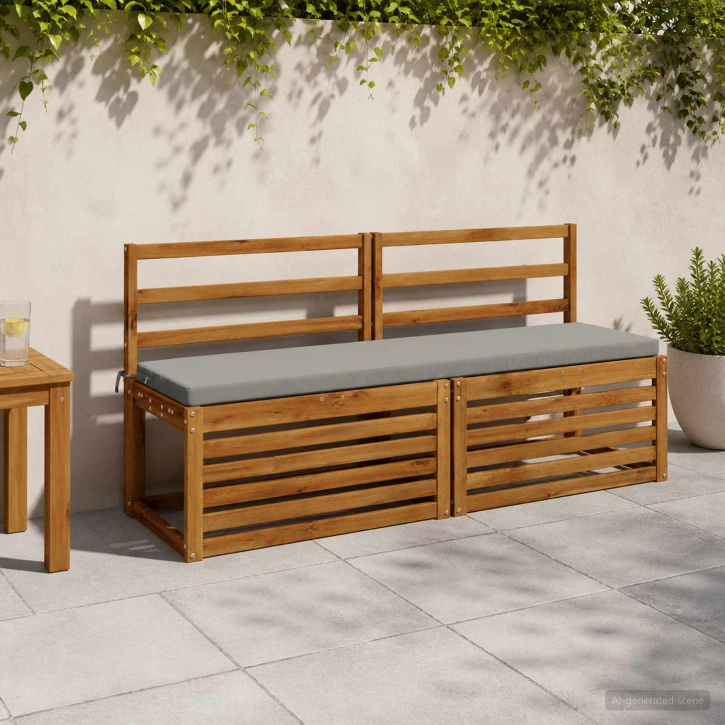 vidaXL Μαξιλάρι πάγκου SOEST 100% Πολυεστέρας Γκρι 150 x 40 x 5 εκ