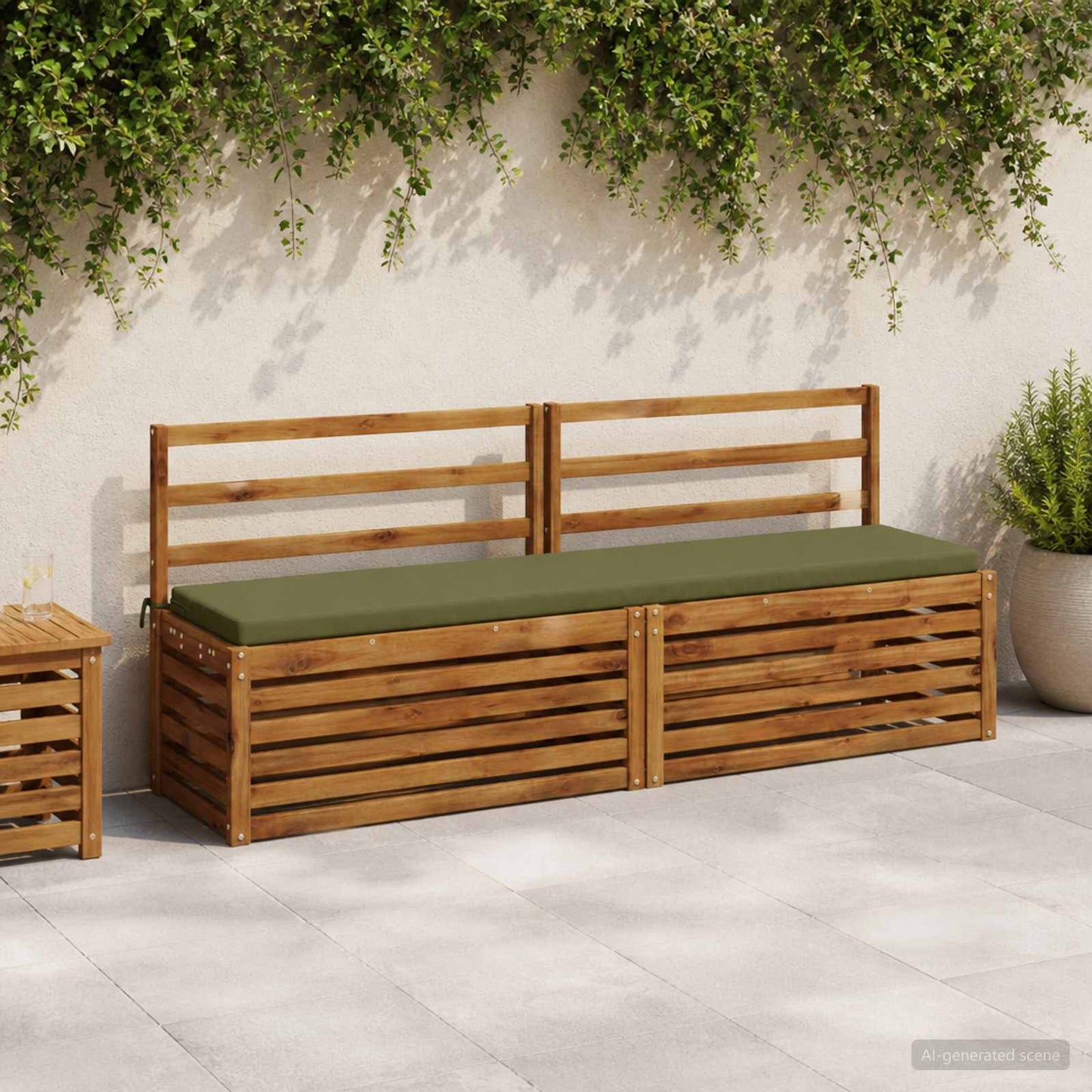 vidaXL Μαξιλάρι πάγκου SOEST 100% Πολυεστέρας Λαδί 180 x 40 x 5 εκ.