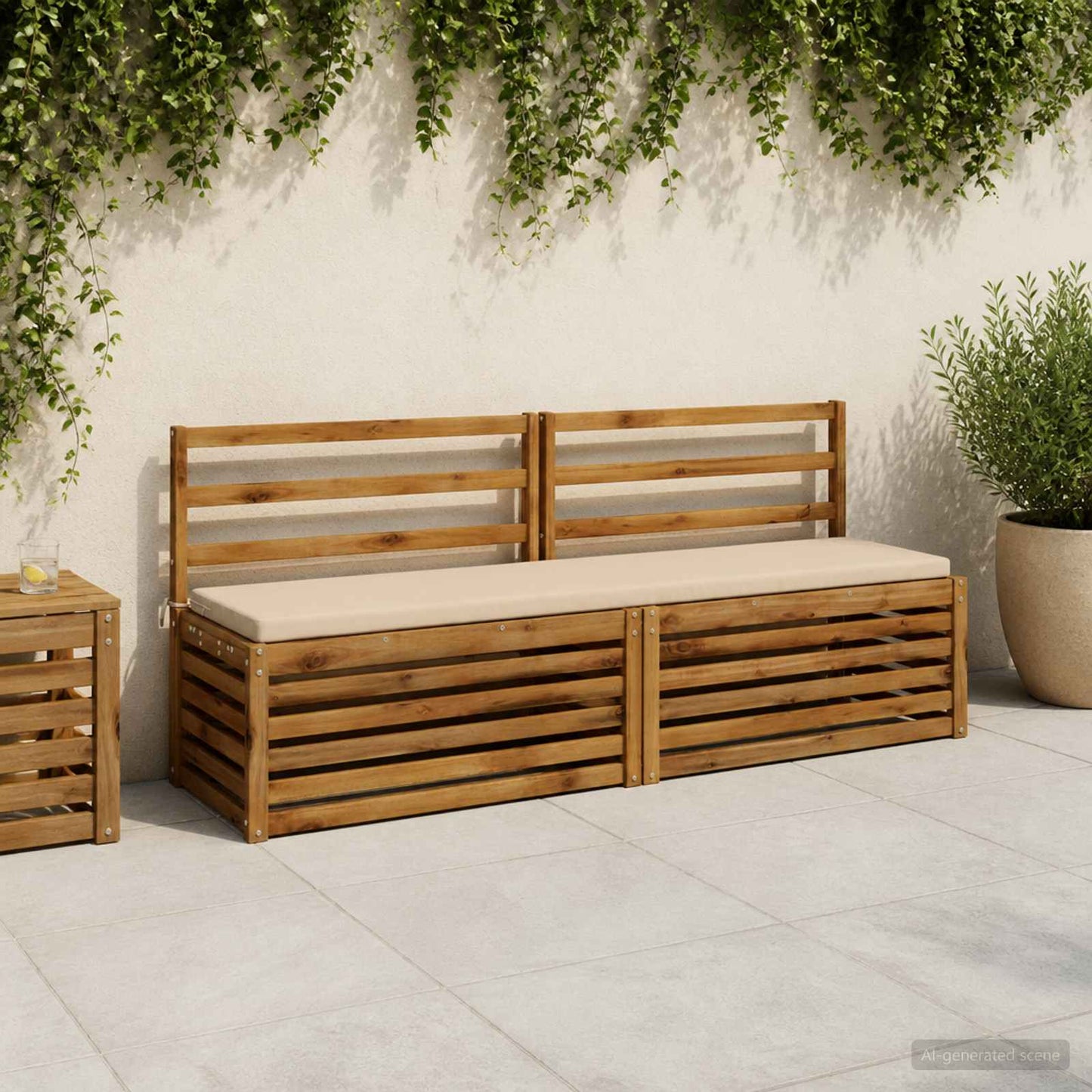 vidaXL Μαξιλάρια Πάγκου 2 Τεμαχίων SOEST 2 τμχ. 100% Πολυεστέρας Κρεμ