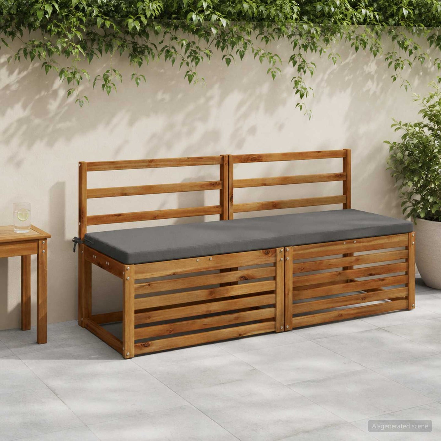 vidaXL Μαξιλάρι πάγκου SOEST 100% Πολυεστέρας Γκρι 140 x 50 x 5 εκ.
