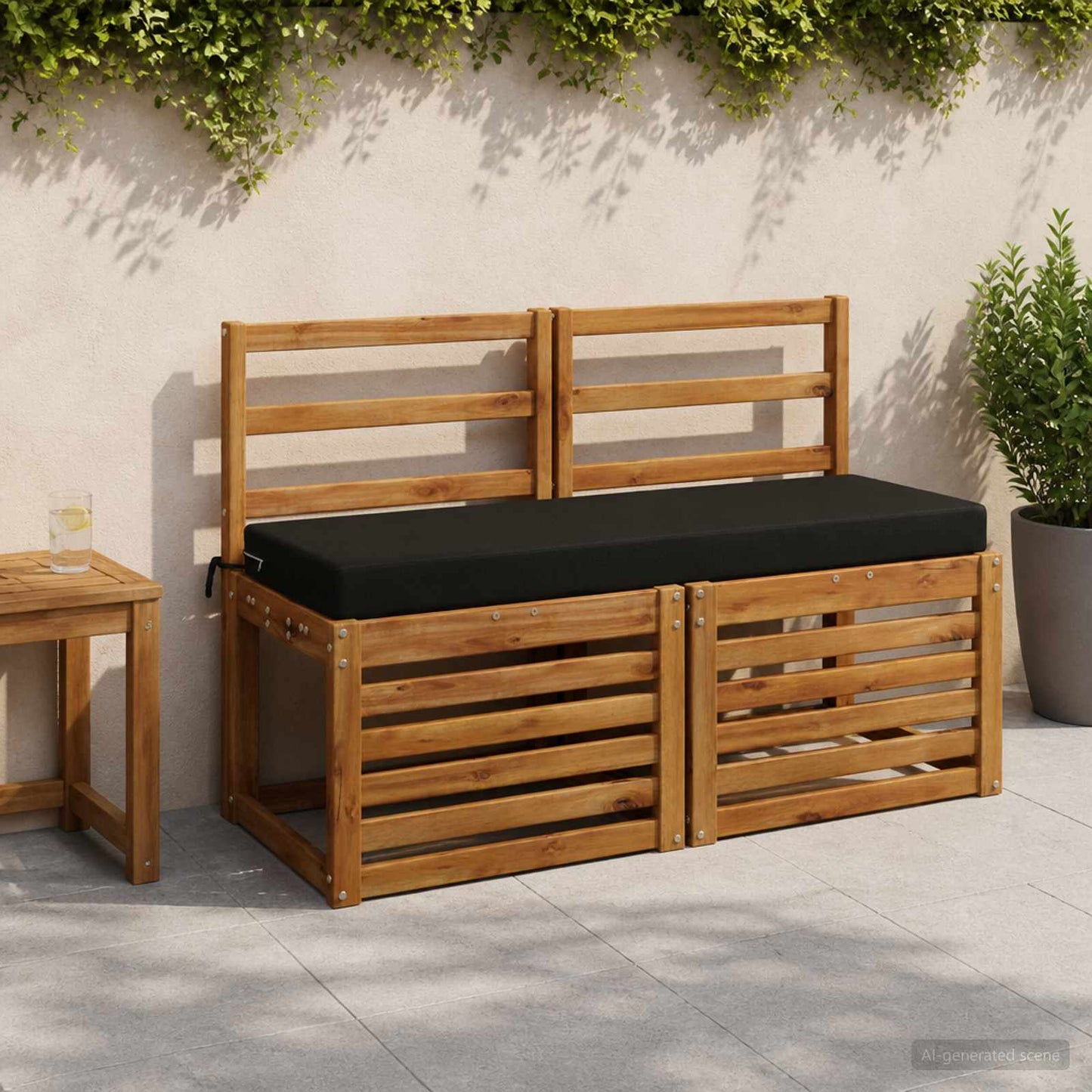 vidaXL Μαξιλάρι πάγκου SOEST 100% Πολυεστέρας Μαύρο 120 x 40 x 8 εκ