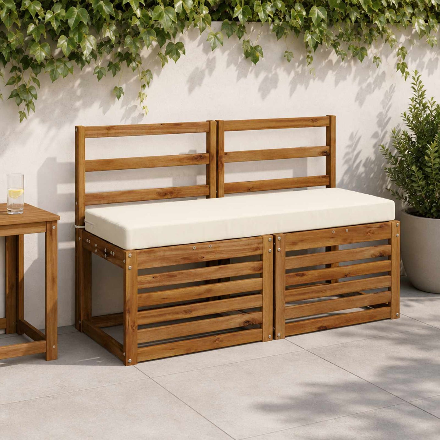 vidaXL Μαξιλάρι πάγκου SOEST 100% Πολυεστέρας Κρεμ 110 x 40 x 8 εκ
