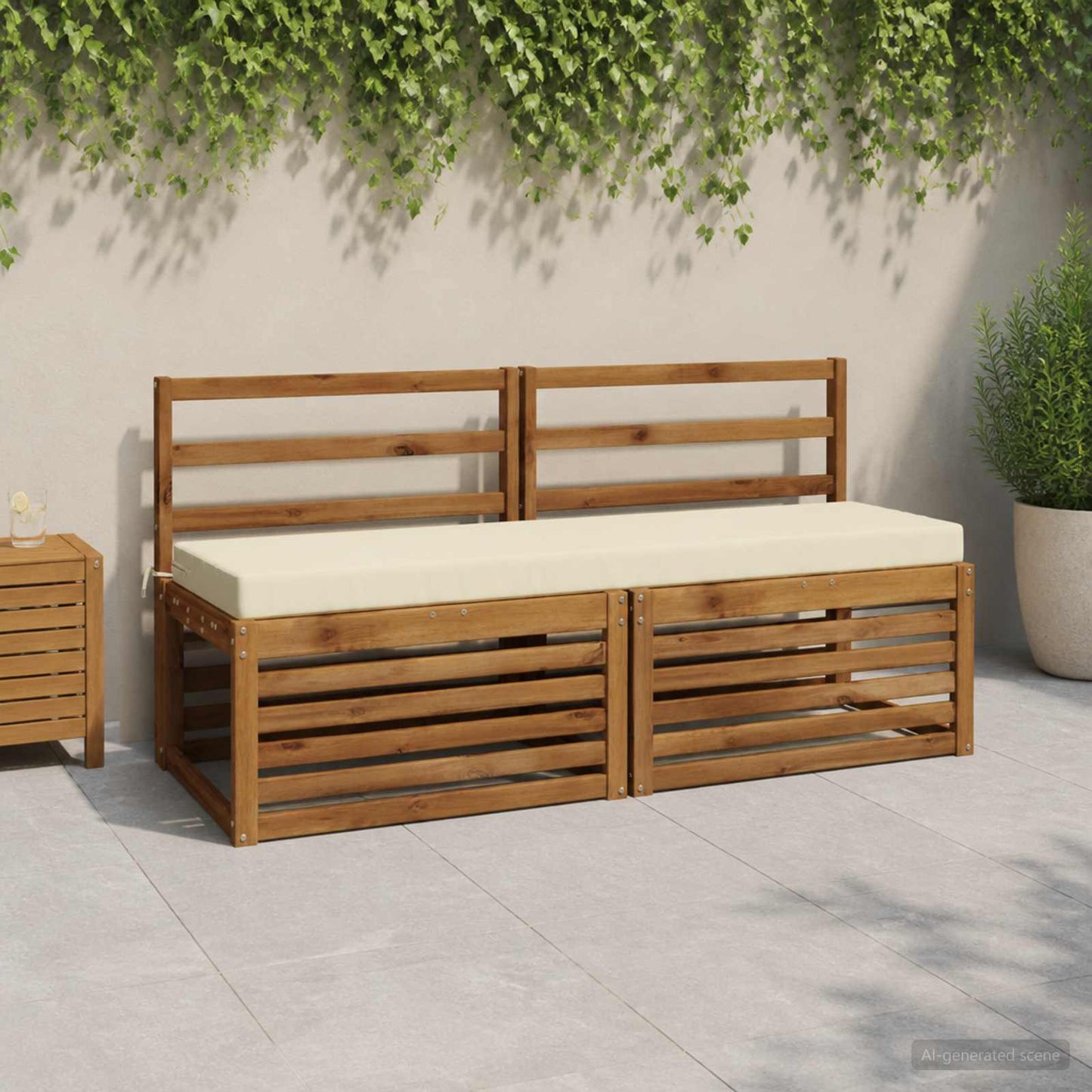 vidaXL Μαξιλάρι πάγκου SOEST 100% Πολυεστέρας Κρεμ 150 x 40 x 8 εκ.