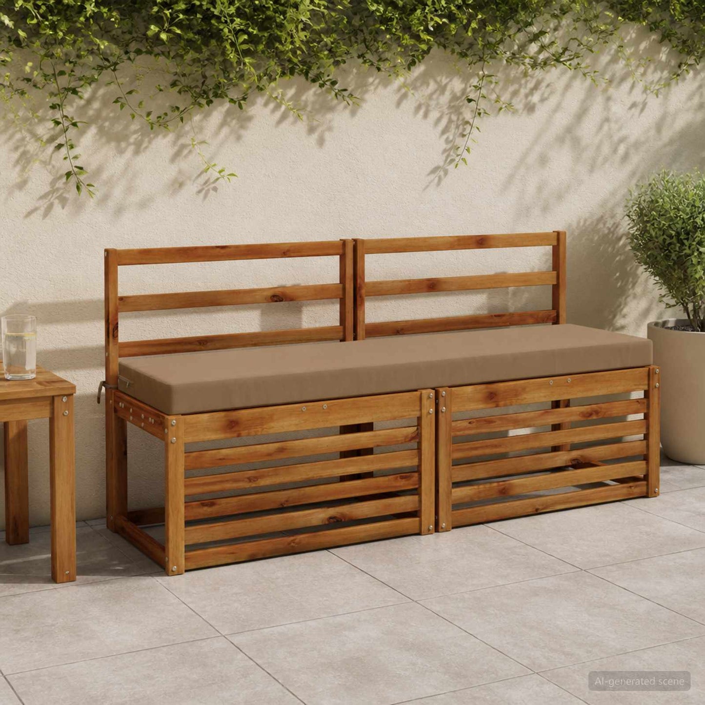 vidaXL Μαξιλάρι πάγκου SOEST 100% Πολυεστέρας Taupe 140 x 40 x 8 εκ.