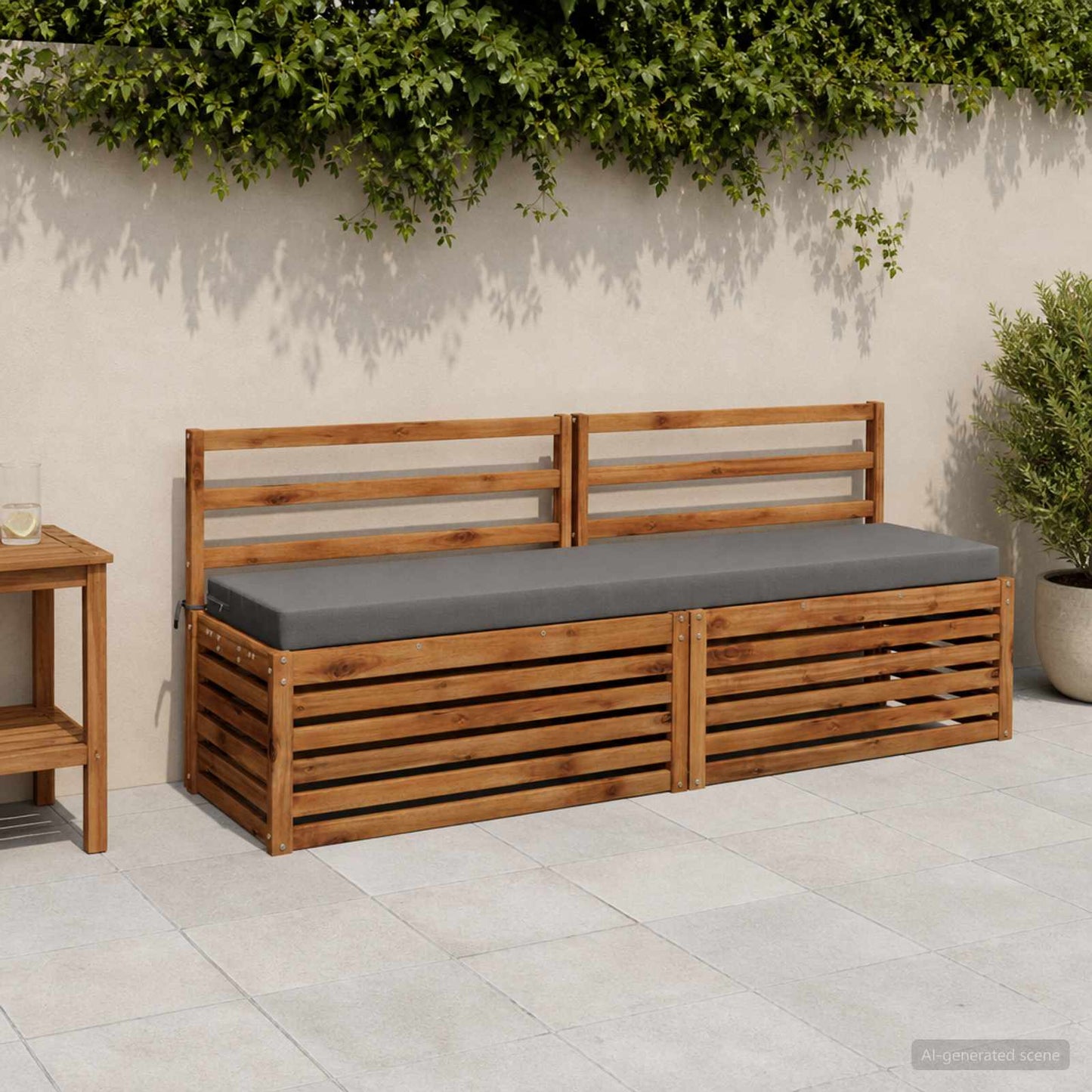 vidaXL Μαξιλάρι πάγκου SOEST 100% Πολυεστέρας Γκρι 180 x 40 x 8 εκ.