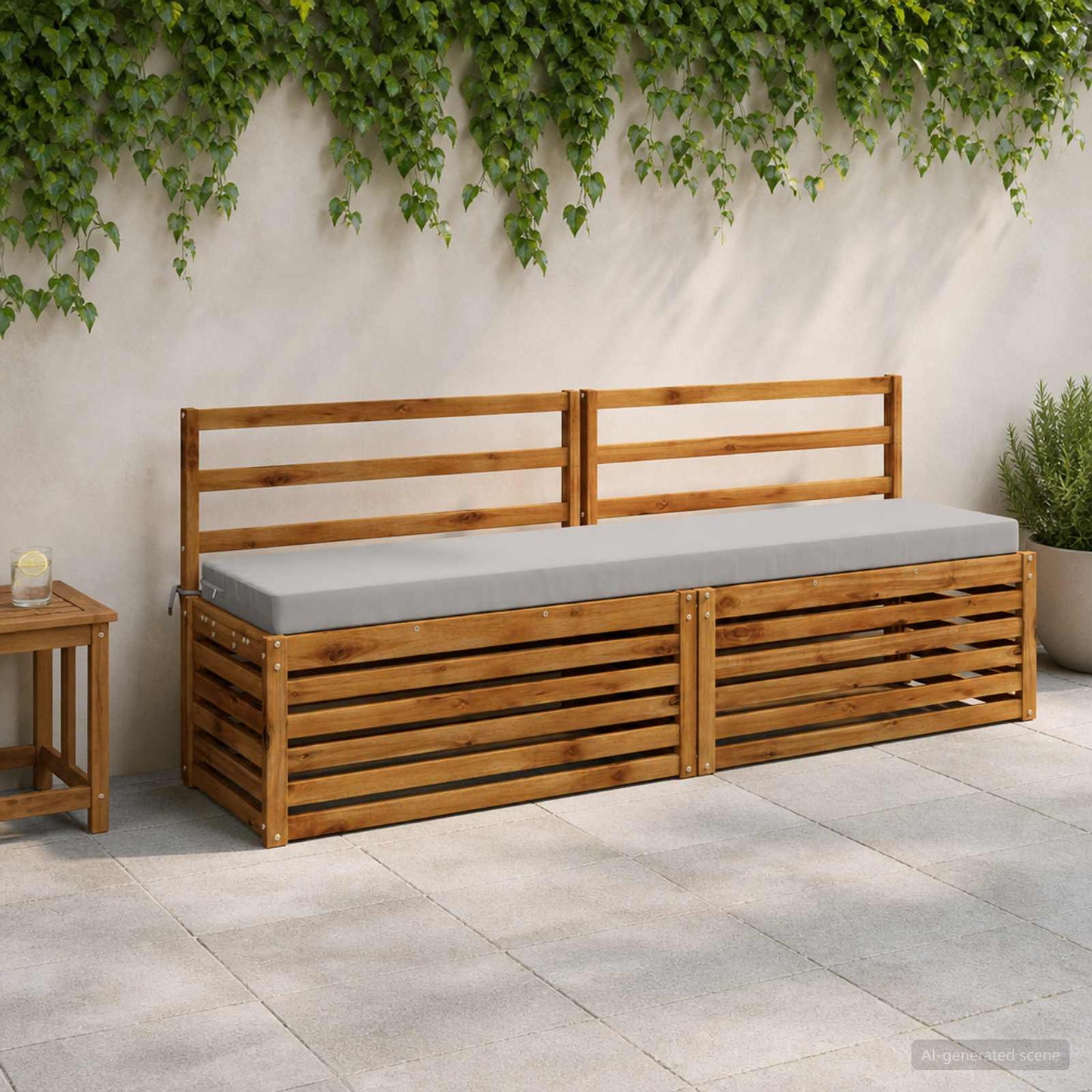 vidaXL Μαξιλάρι πάγκου SOEST 100% Πολυεστέρας Γκρι 170 x 40 x 8 εκ