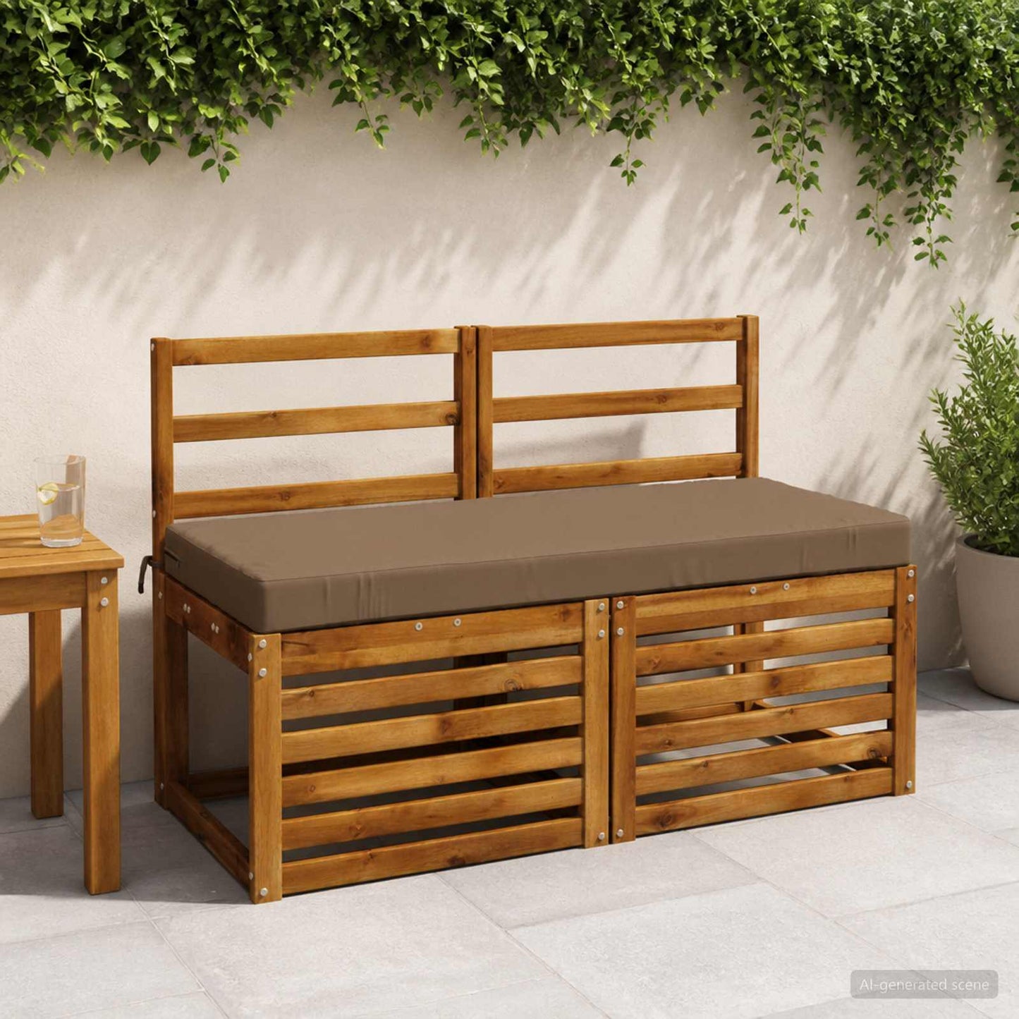 vidaXL Μαξιλάρι πάγκου SOEST 100% Πολυεστέρας Taupe 120 x 50 x 8 εκ.