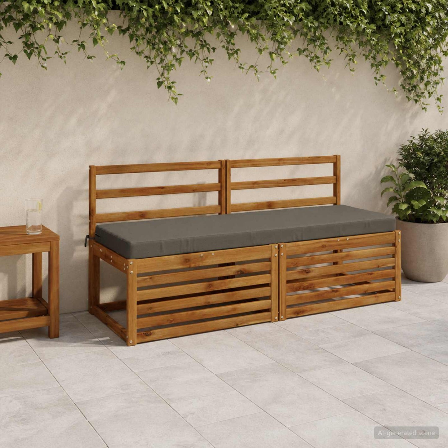 vidaXL Μαξιλάρι πάγκου SOEST 100% Πολυεστέρας Γκρι 140 x 50 x 8 εκ