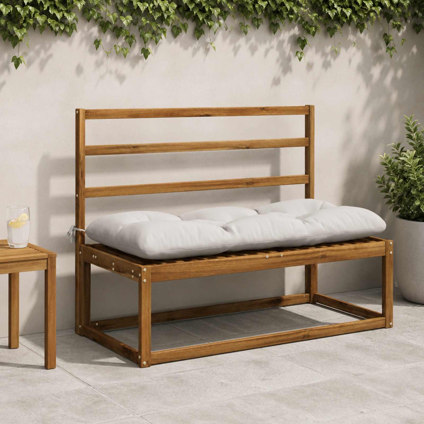 vidaXL Μαξιλάρι πάγκου VIANEN 100% Πολυεστέρας Λευκό 120 x 50 x 12 εκ.