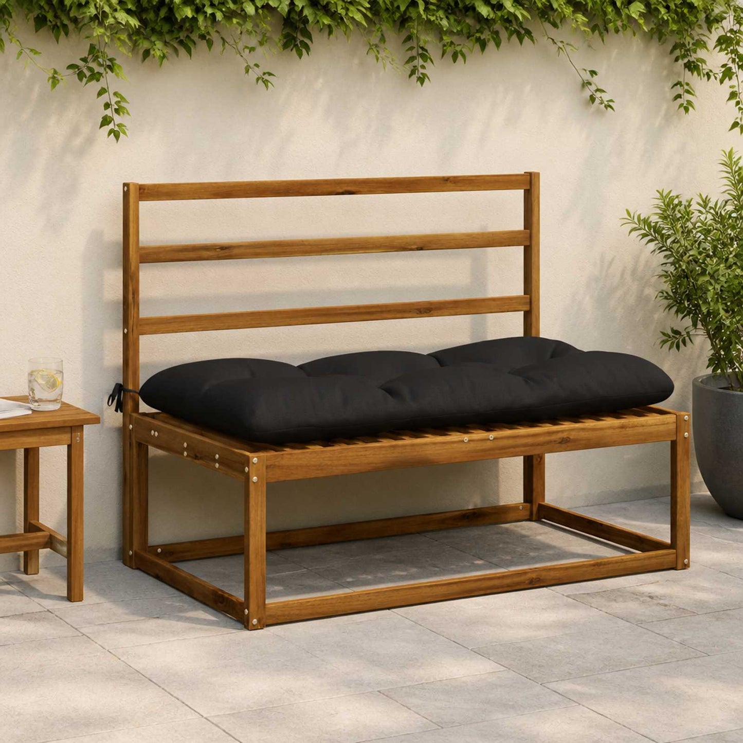 vidaXL Μαξιλάρι πάγκου VIANEN 100% Πολυεστέρας Μαύρο 110 x 60 x 12 εκ