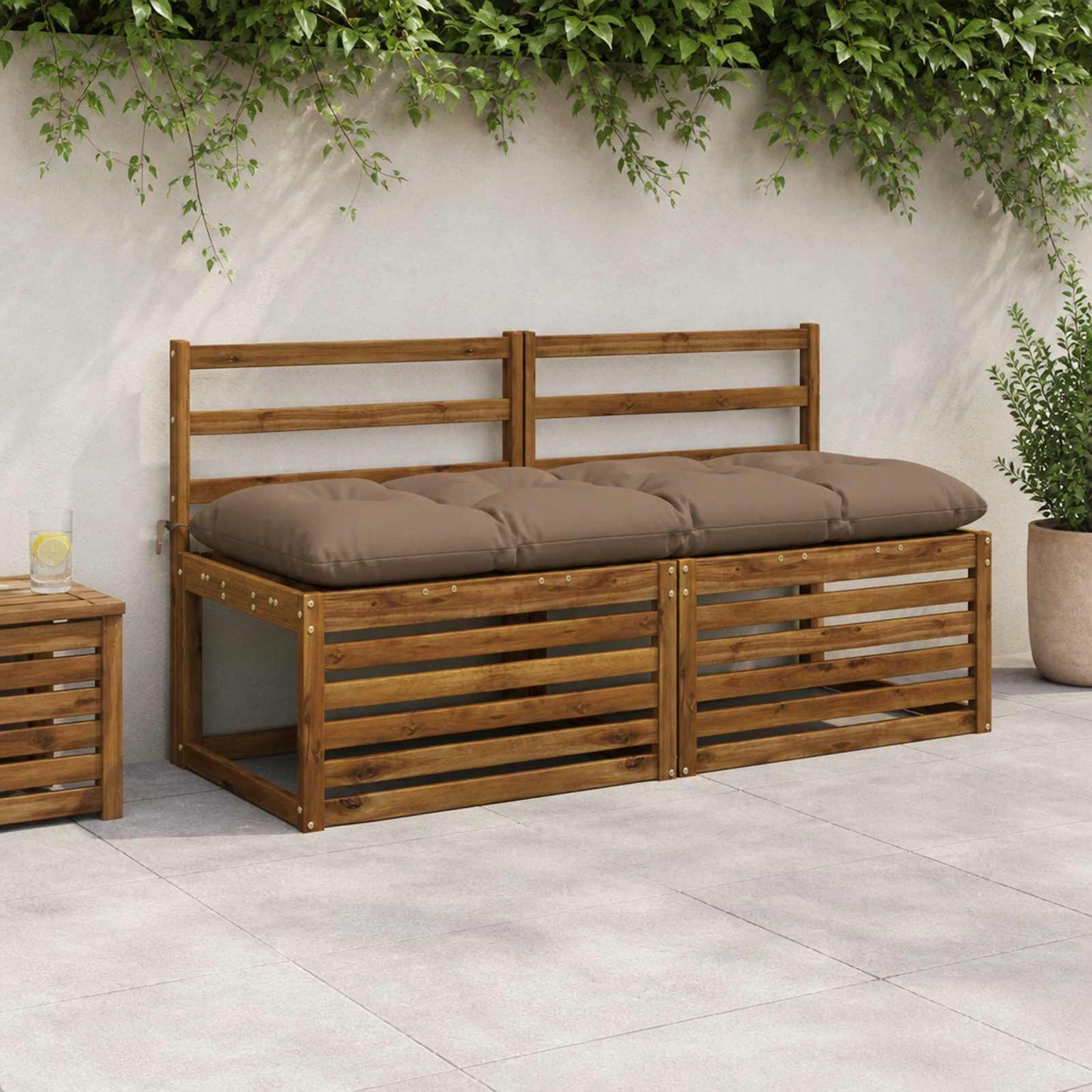 vidaXL Μαξιλάρι πάγκου VIANEN 100% Πολυεστέρας Taupe 140 x 50 x 12 εκ
