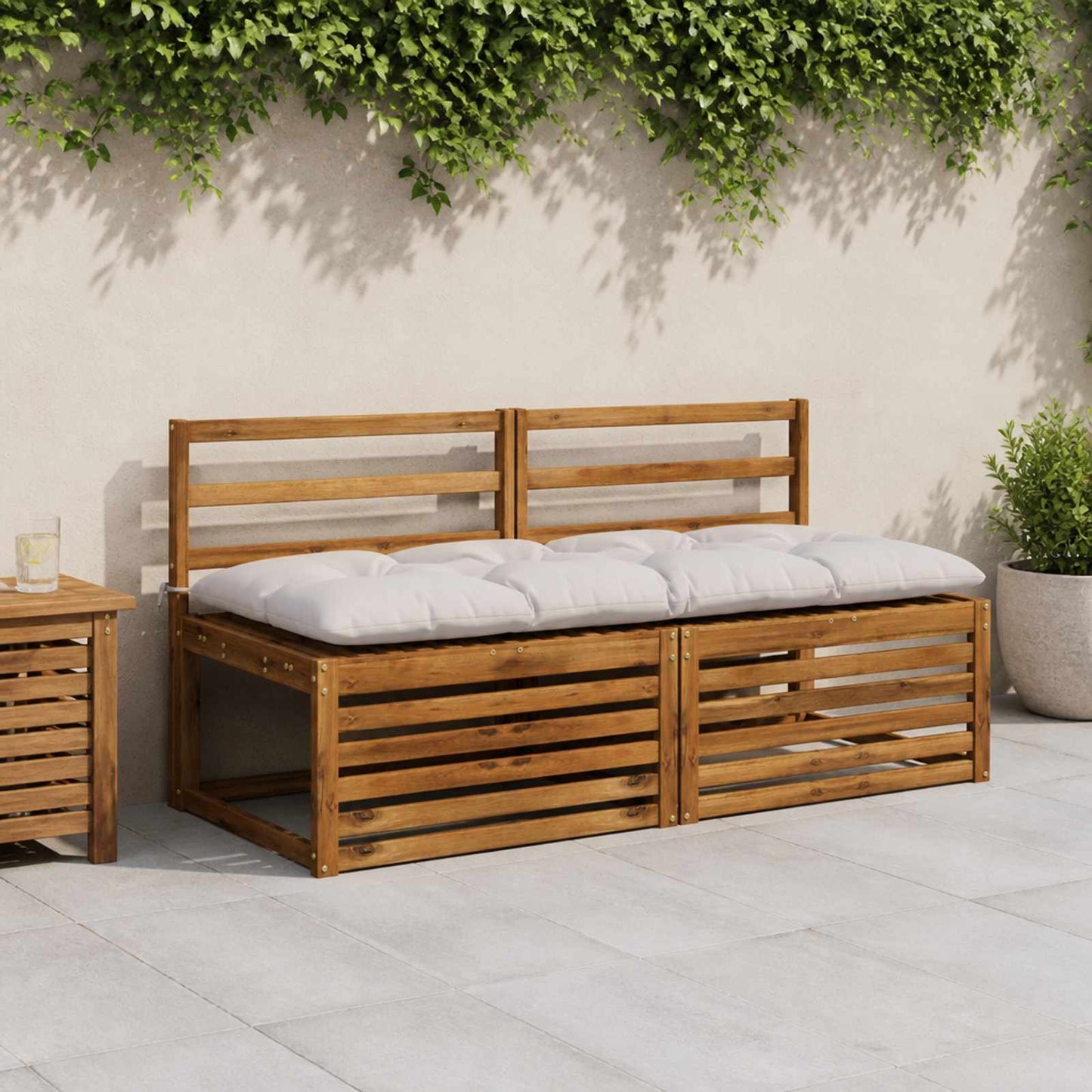 vidaXL Μαξιλάρι πάγκου VIANEN 100% Πολυεστέρας Λευκό 160 x 60 x 12 εκ.