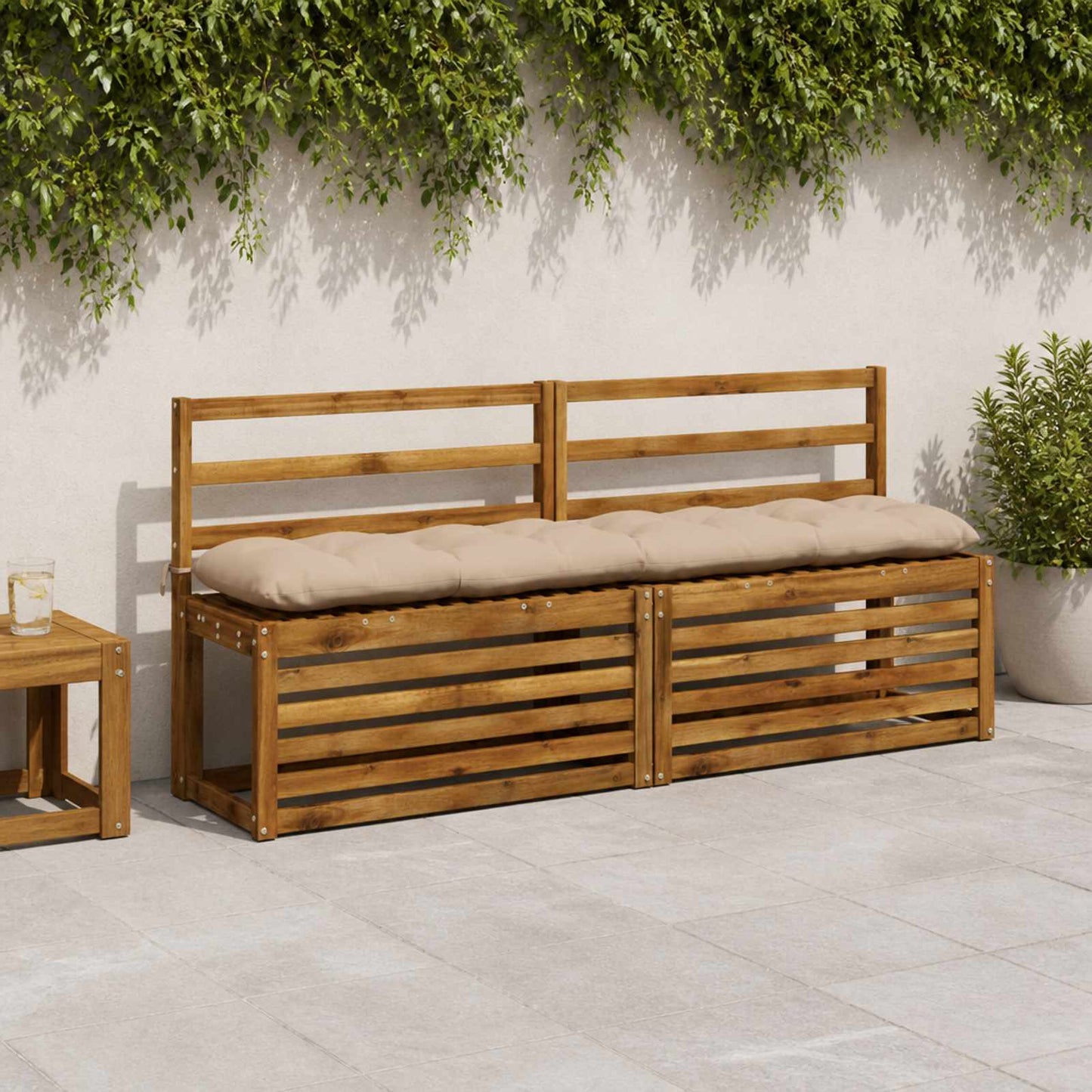 vidaXL Μαξιλάρι πάγκου VIANEN 100% Πολυεστέρας Άμμος 180 x 30 x 12 εκ