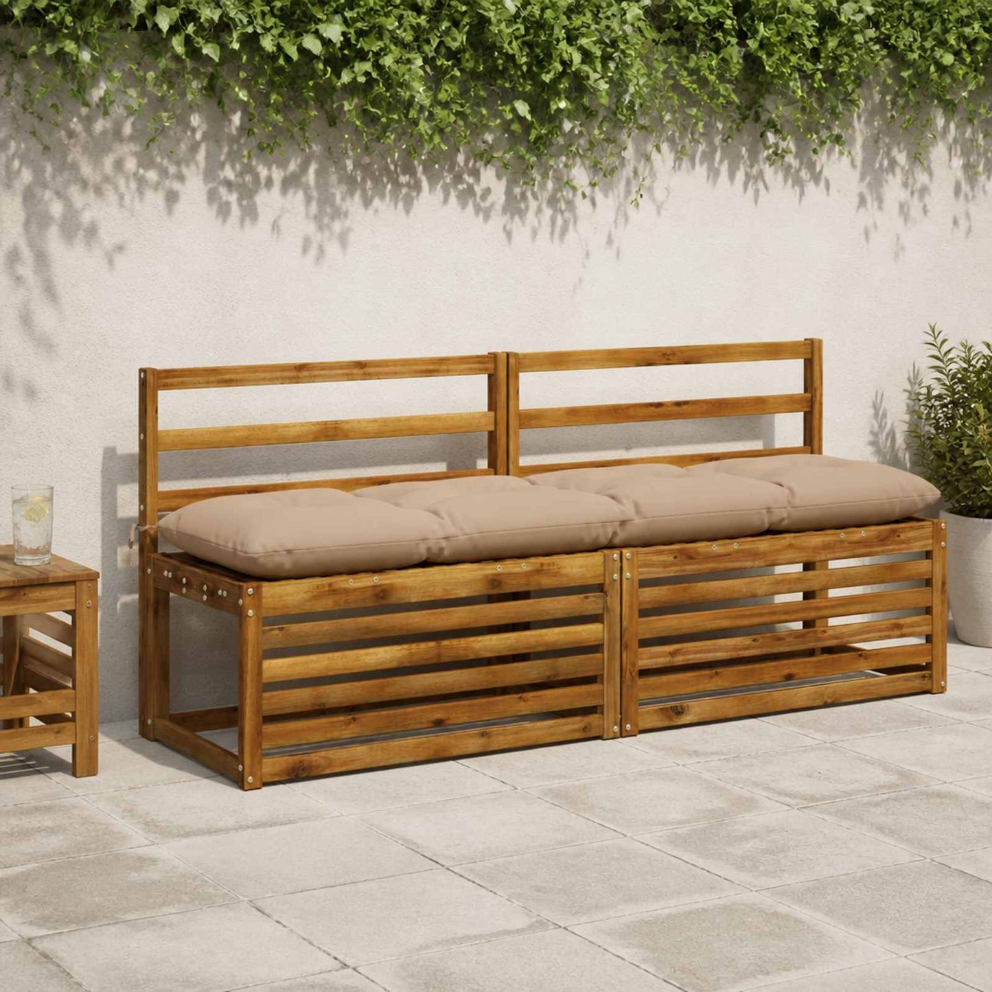 vidaXL Μαξιλάρι πάγκου VIANEN 100% Πολυεστέρας Άμμος 160 x 40 x 12 εκ