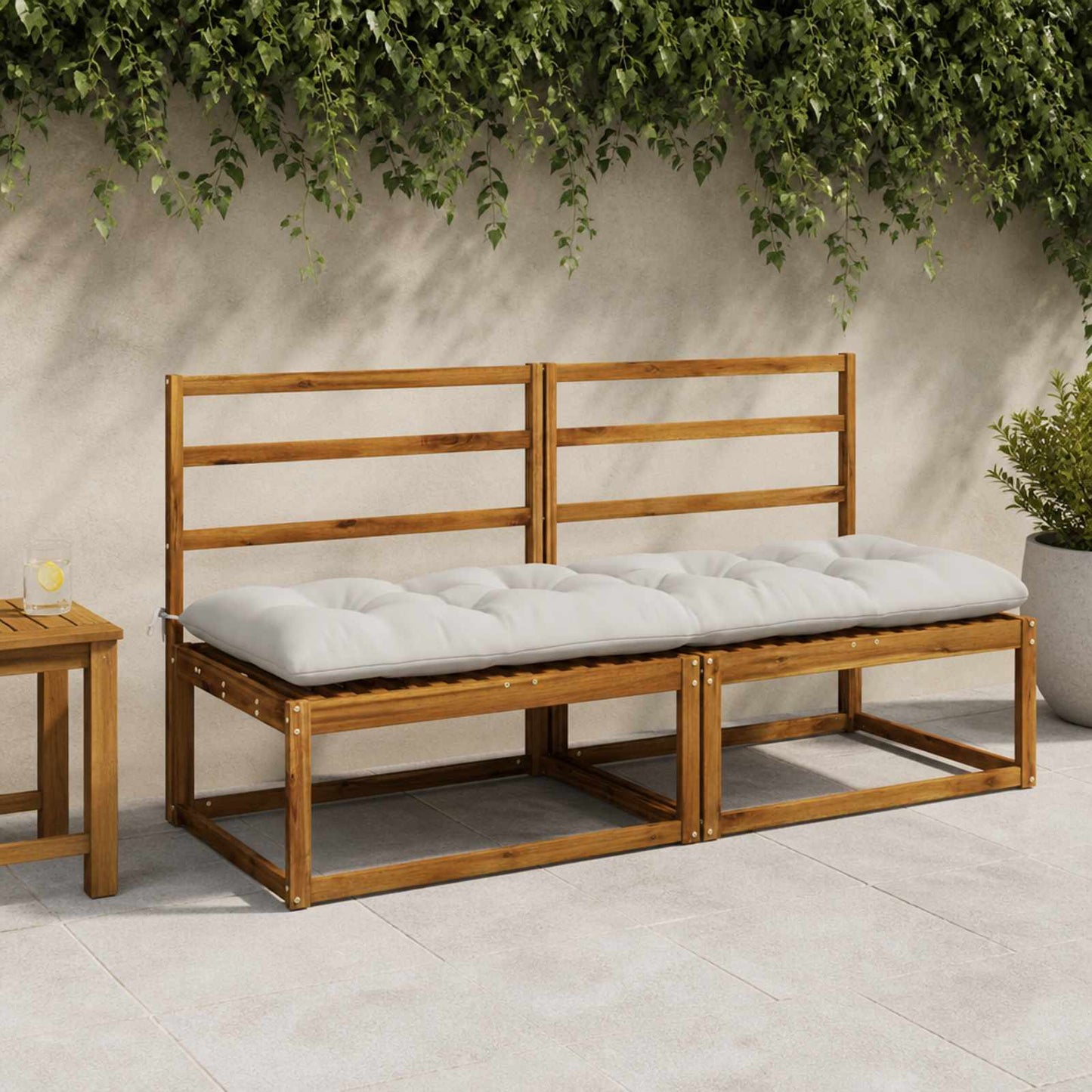 vidaXL Μαξιλάρια Παγκάκια VIANEN 2 τμχ. 100% Πολυεστέρας Λευκό