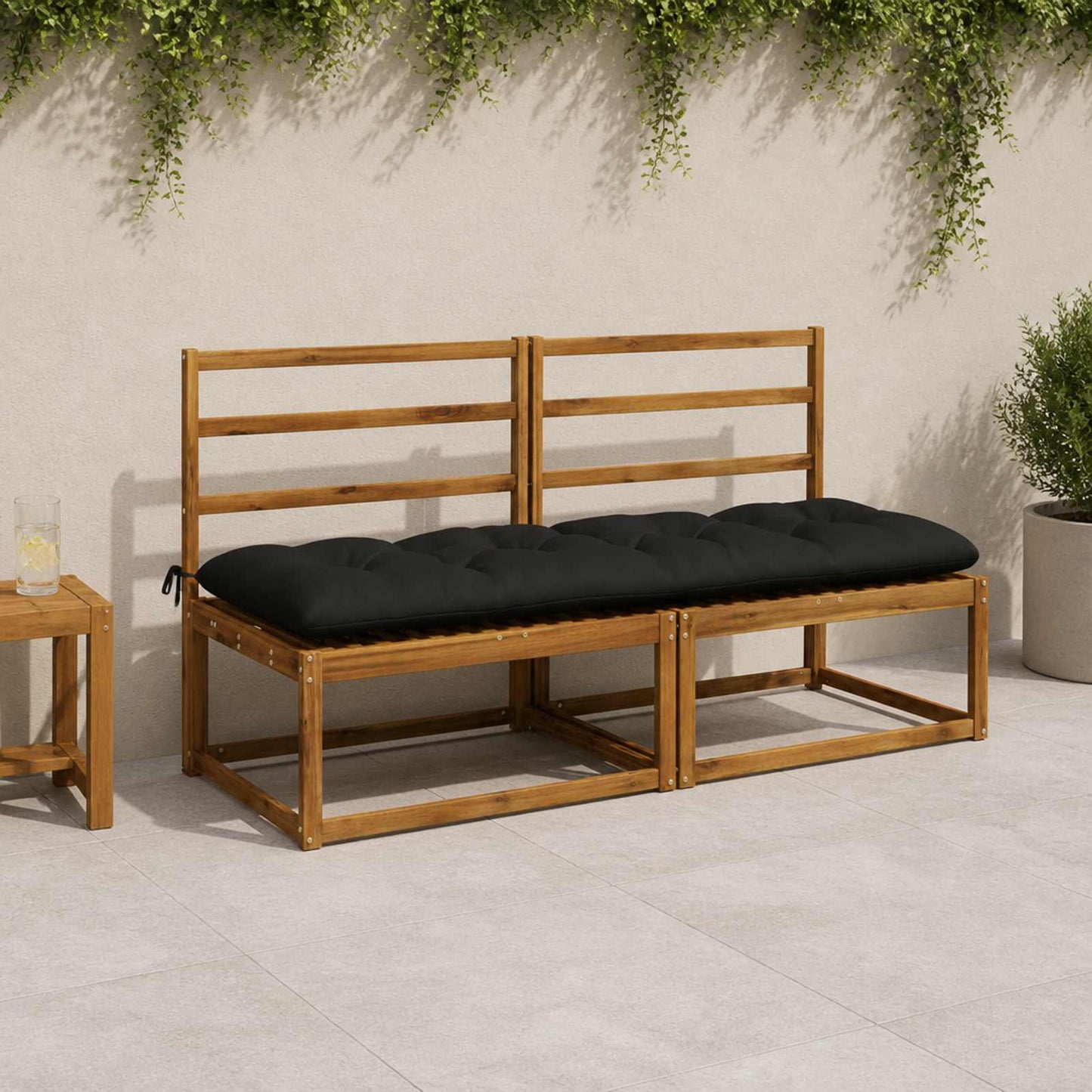 vidaXL Μαξιλάρια Παγκάκια VIANEN 2 τμχ. 100% Πολυεστέρας Μαύρο