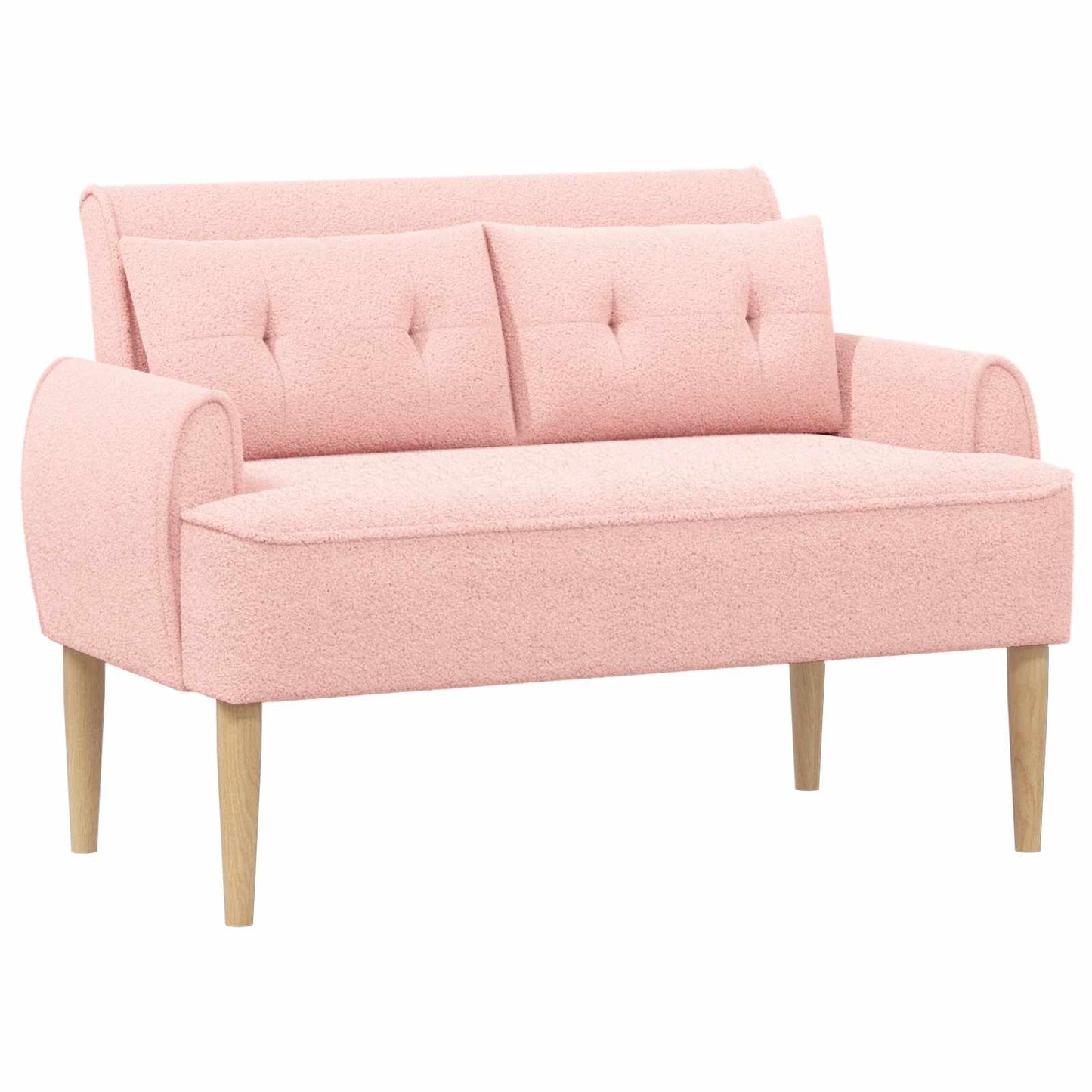 vidaXL Love seat με κουμπιά 2-θέσιο Ροζ 117 x 67 x 77 εκ. Μπουκλέ