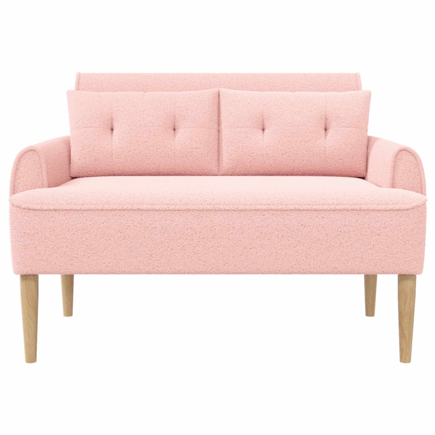 vidaXL Love seat με κουμπιά 2-θέσιο Ροζ 117 x 67 x 77 εκ. Μπουκλέ